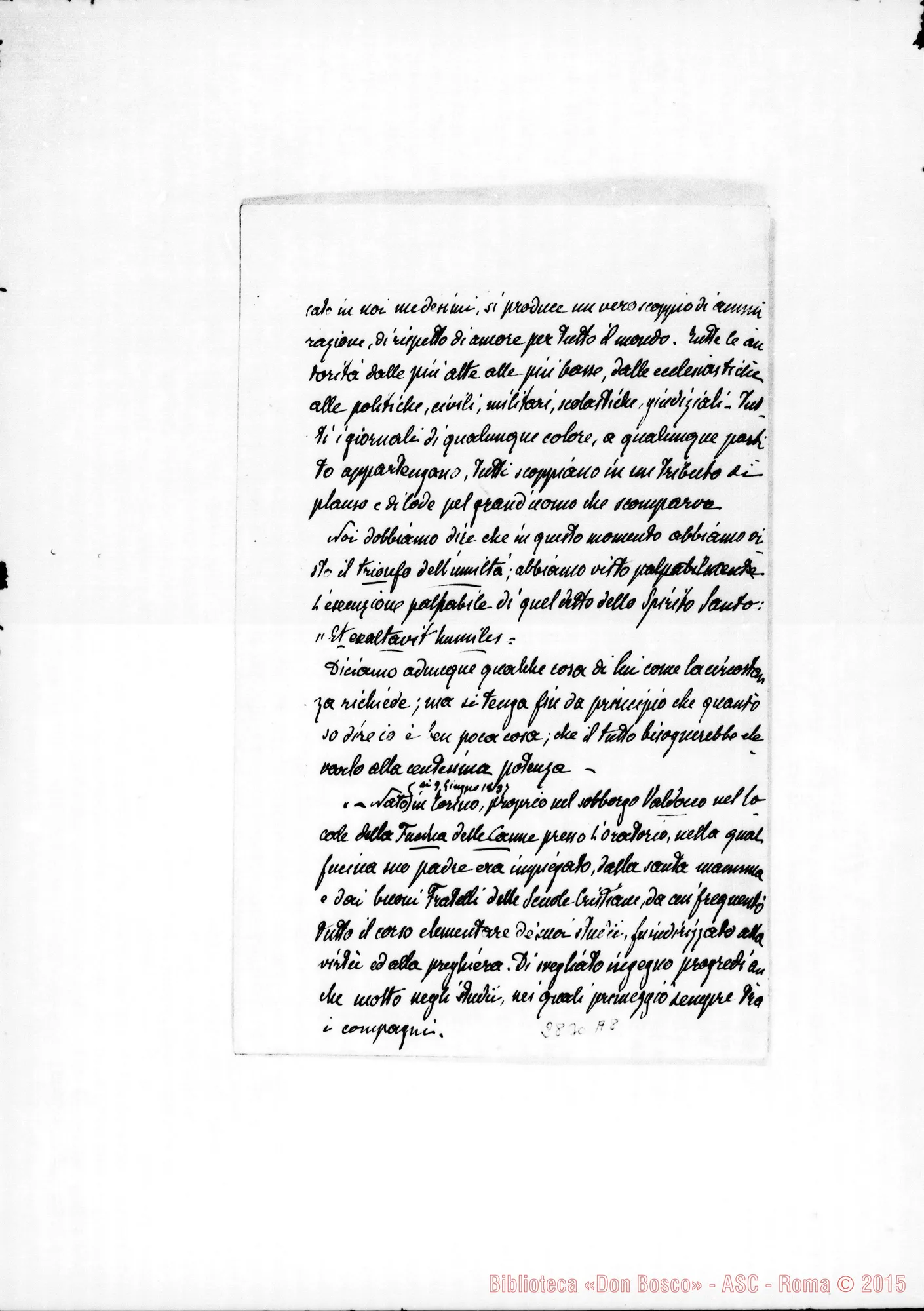 Fotogramma A 8 — Barberis Giulio, SDB: Testimonianza su D. Rua