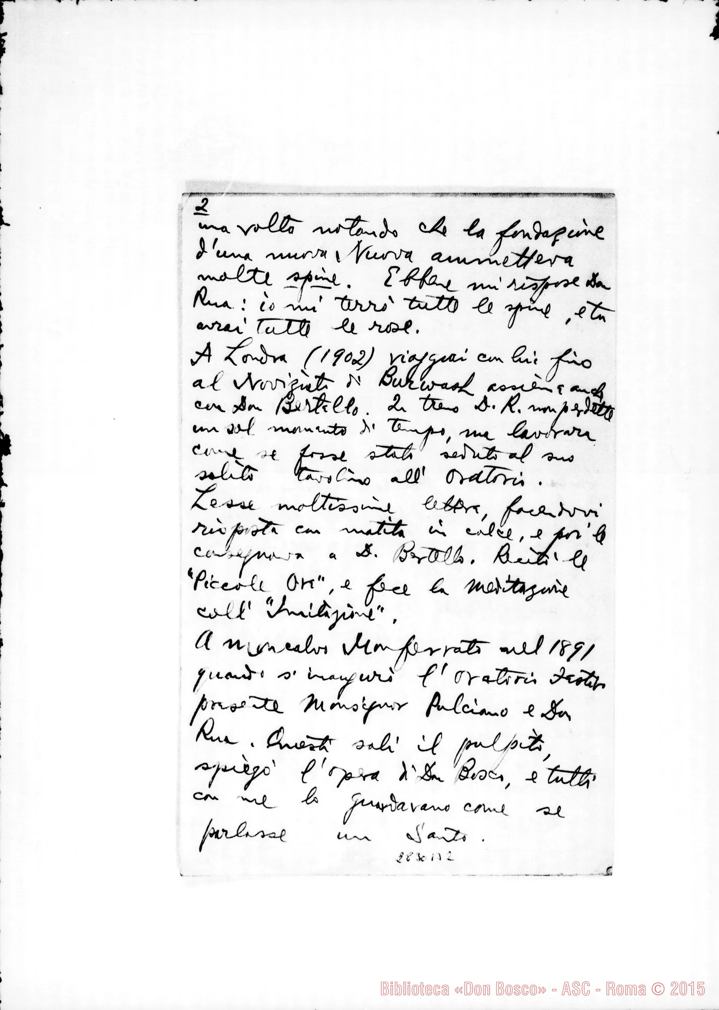 Fotogramma B 2 — Barni Federico, SDB: Lettera A D. Amadei, il 20-09-1921