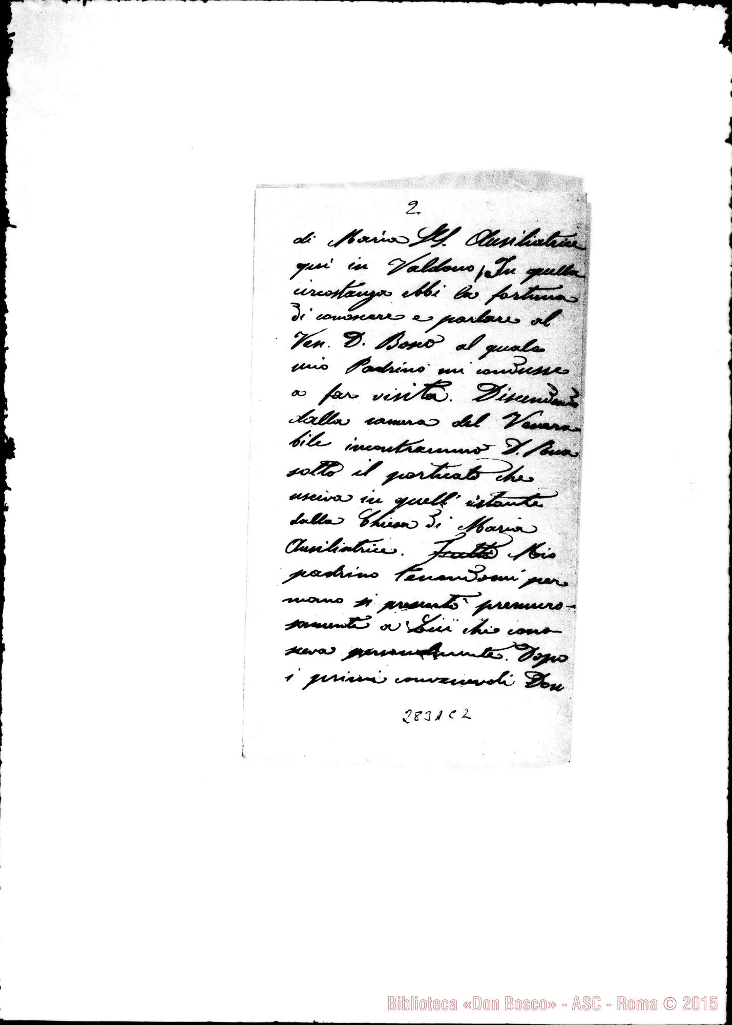 Fotogramma C 2 — Bert Pietro, coad. SDB: Lettera A D. Amadei, il 7-12-1921