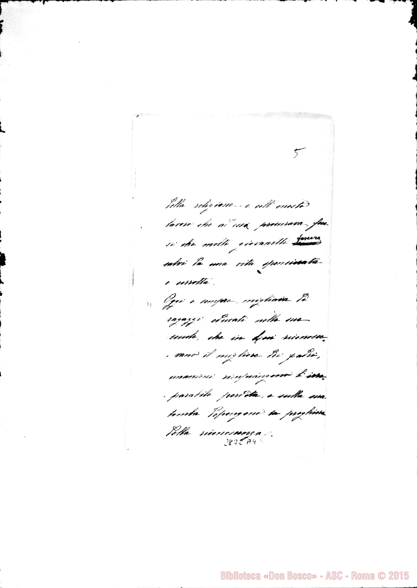 Fotogramma A 4 — Bianco Delfina, cooperatrice: «A pio ricordo del compianto D. Rua»