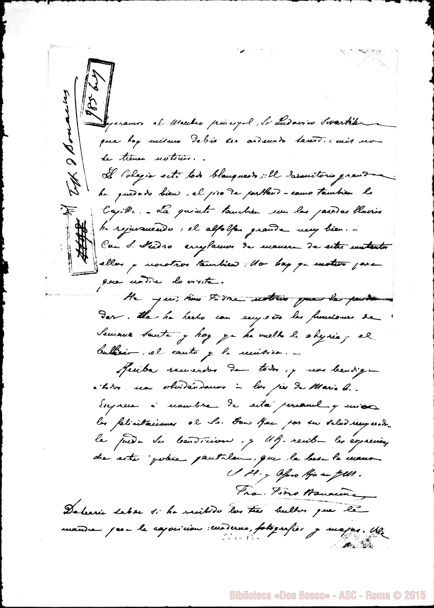 Fotogramma B 2 — Lettera A D. Pagliere Stefano