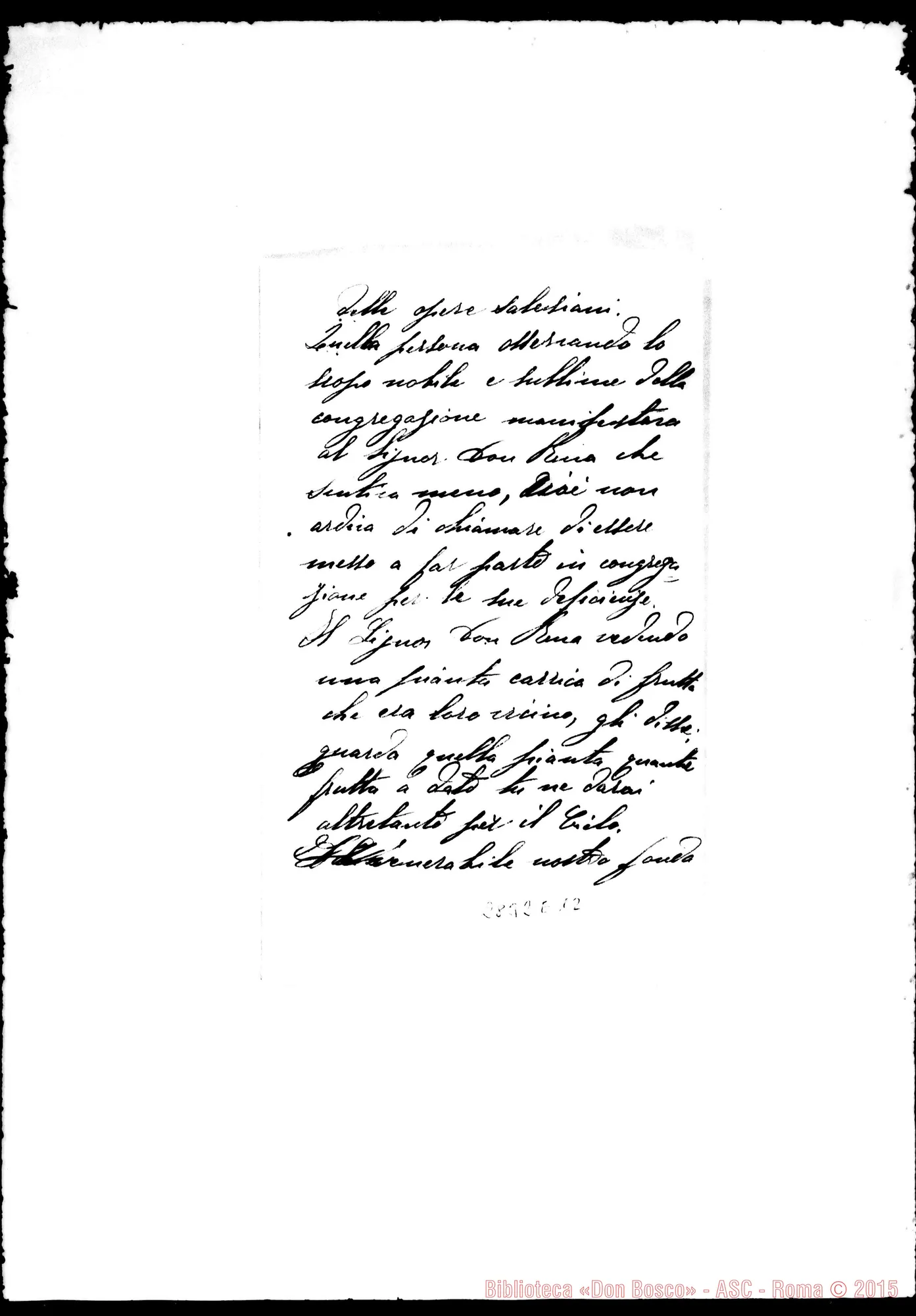 Fotogramma E 12 — Brivio Luigi, ch. SDB: Lettera A Rev.mo Superiore