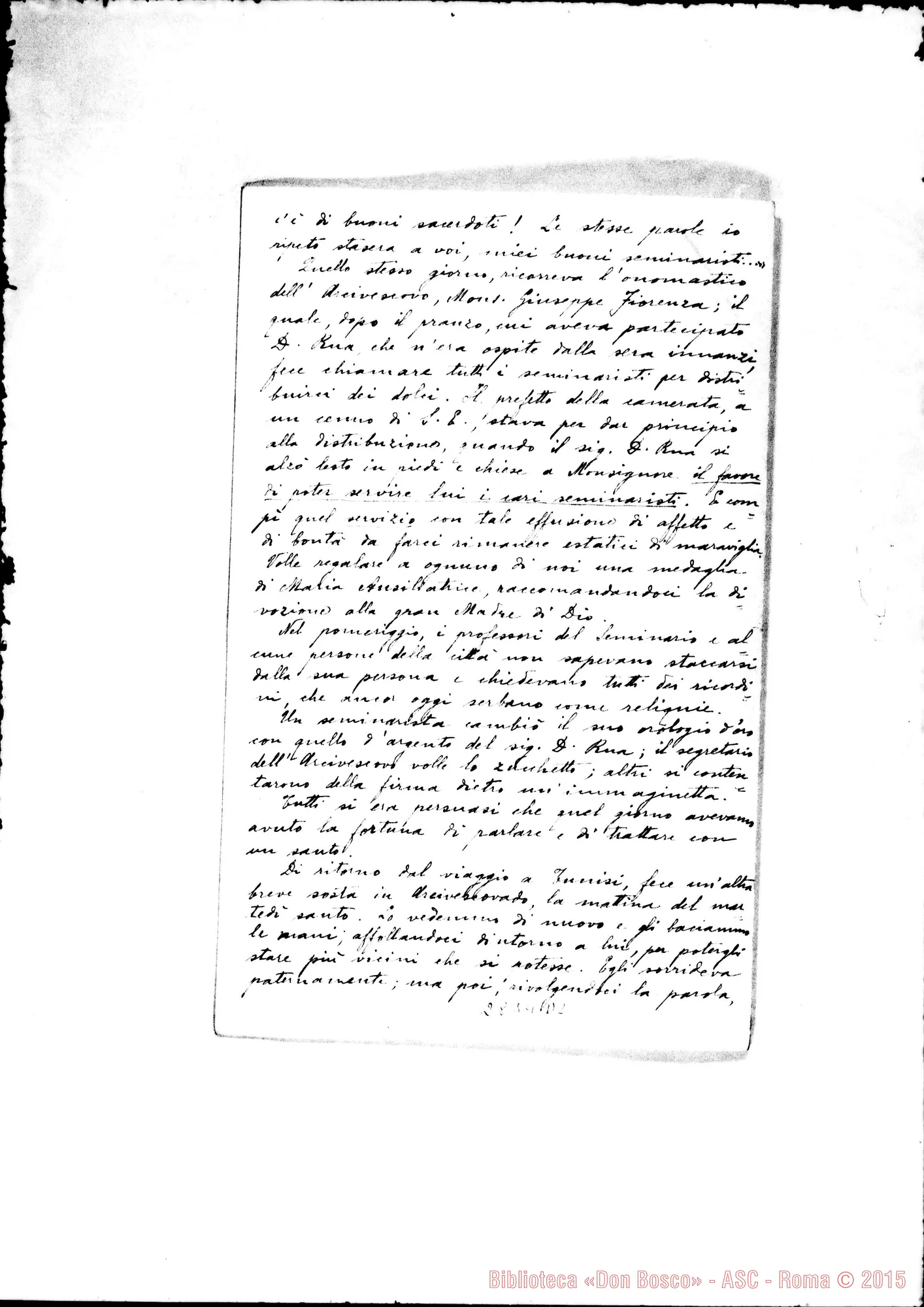 Fotogramma D 2 — Cannarella Giuseppe, sac.: Lettera A Don Albera. Siracusa, 22-04-1911