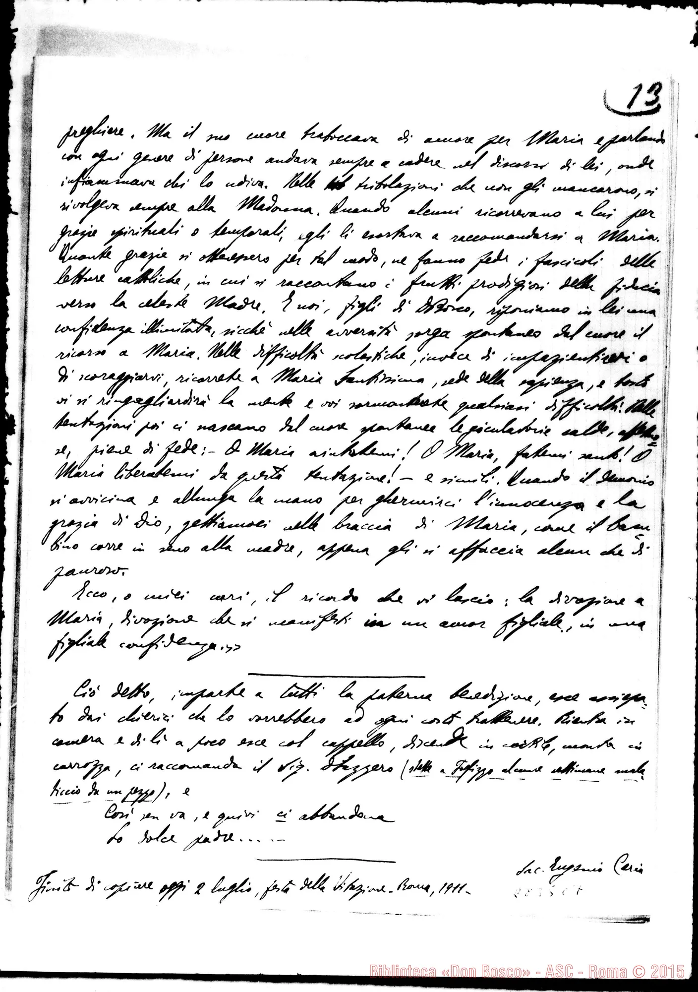 Fotogramma C 7 — Ceria Eugenio, SDB: Parole di D. Rua nella visita al noviziato di Foglizzo (11-14 maggio 1892)