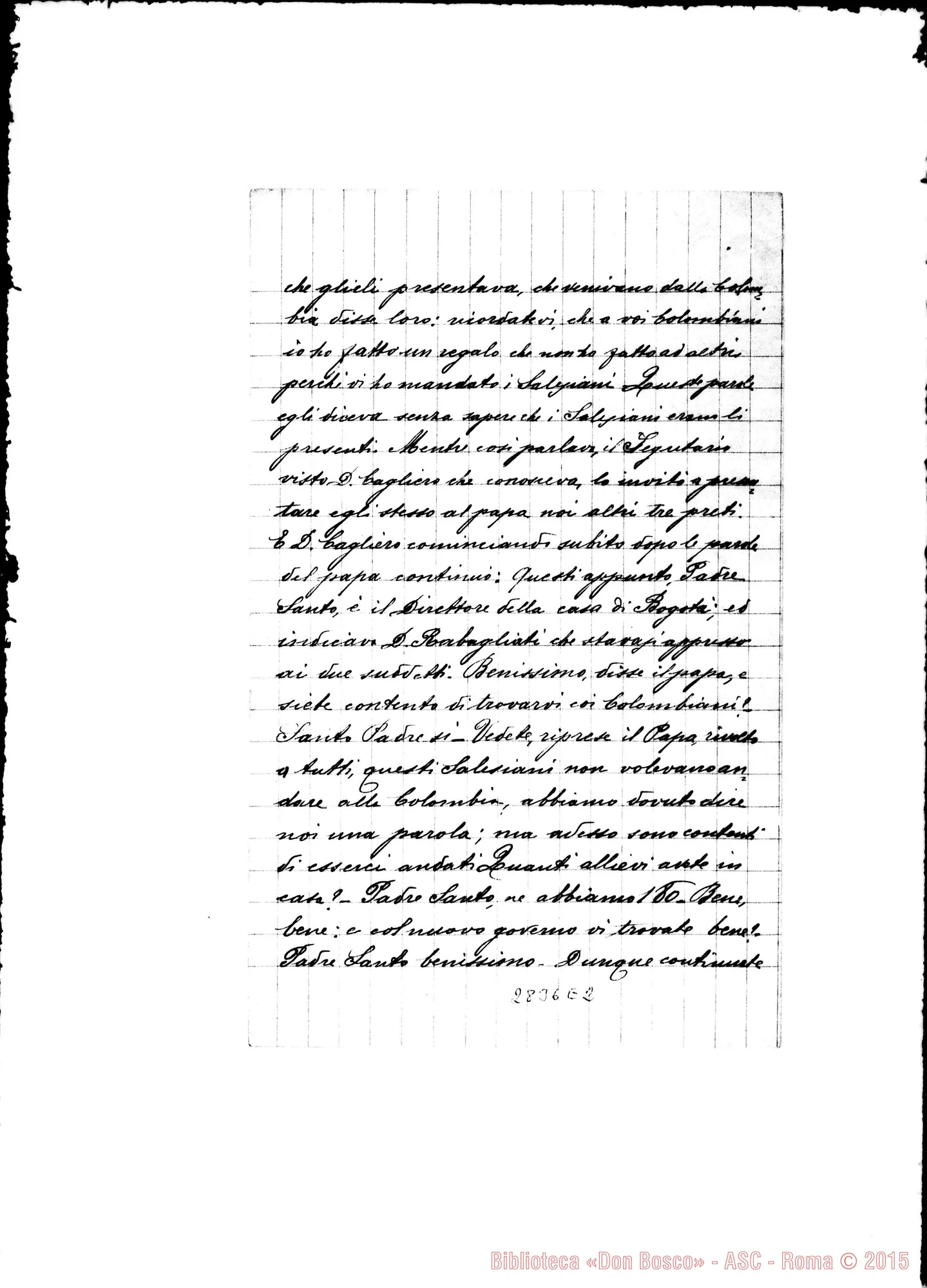 Fotogramma E 2 — Lettera A D. Bianchi, da D. Conelli. Roma, 24-09-1892