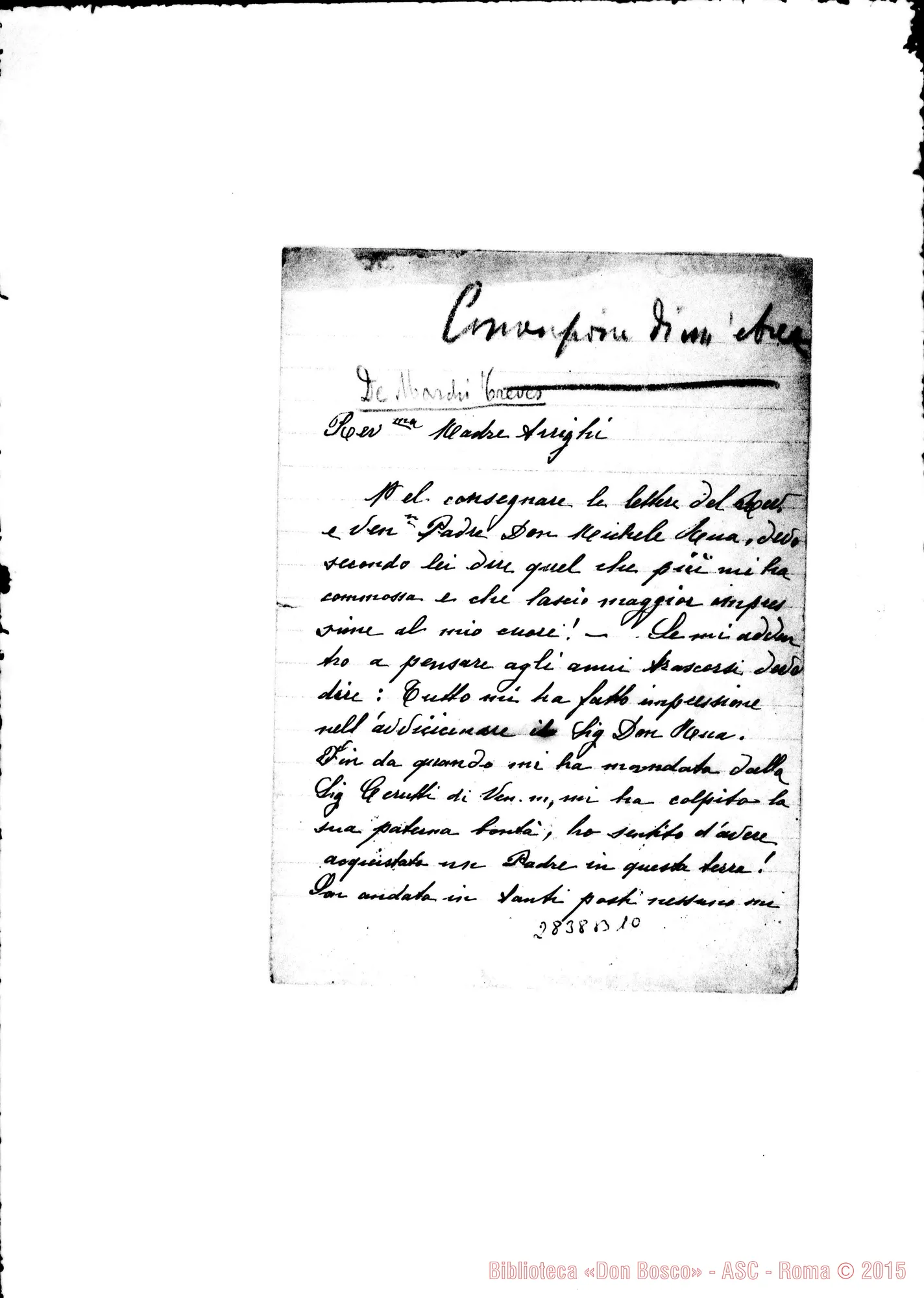 Fotogramma B 10 — De Marchi Treves, ex-allieva: Lettera A Madre Arrighi