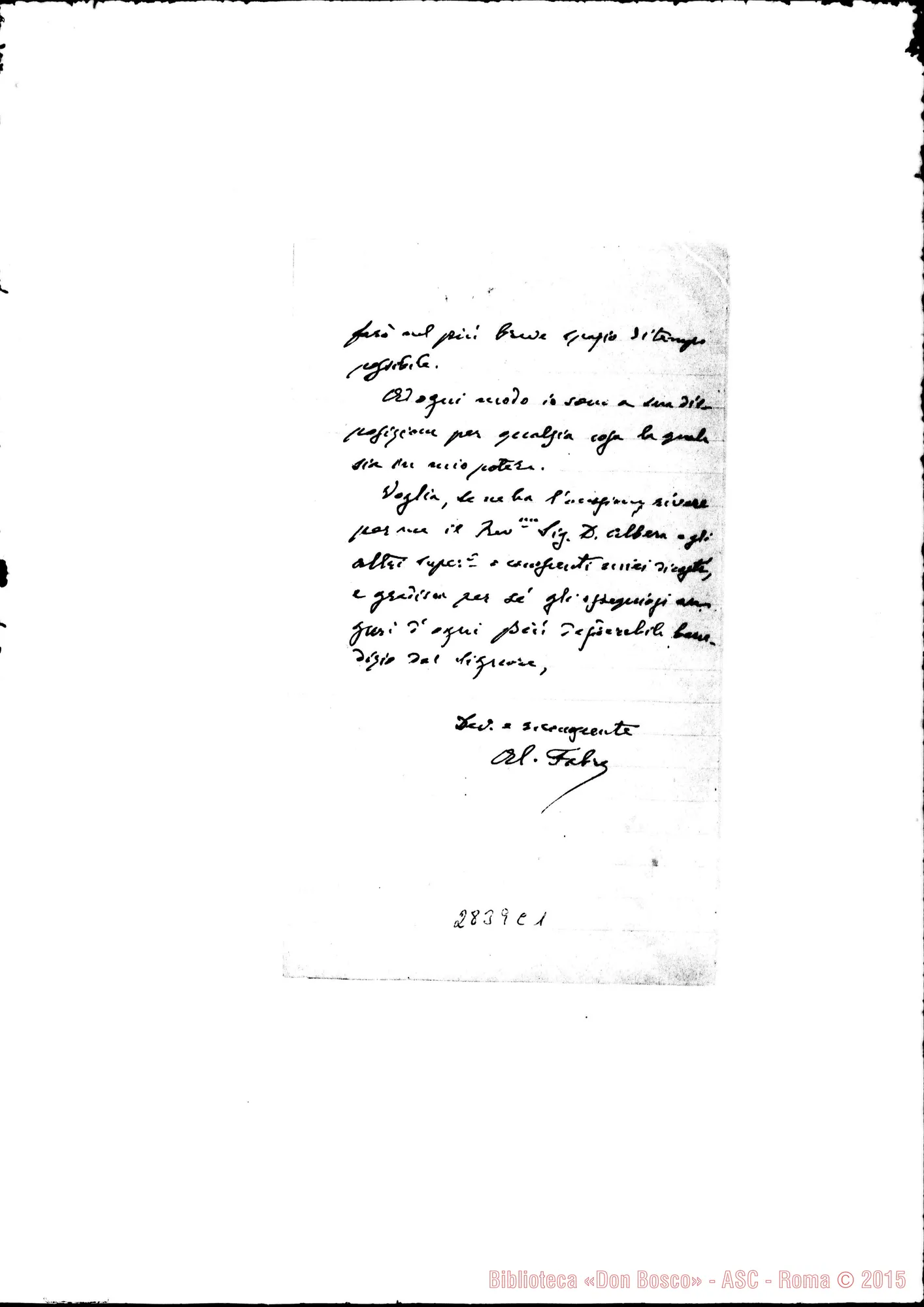 Fotogramma C 1 — Lettera A D. Amadei. Pinerolo, 31-08-1917