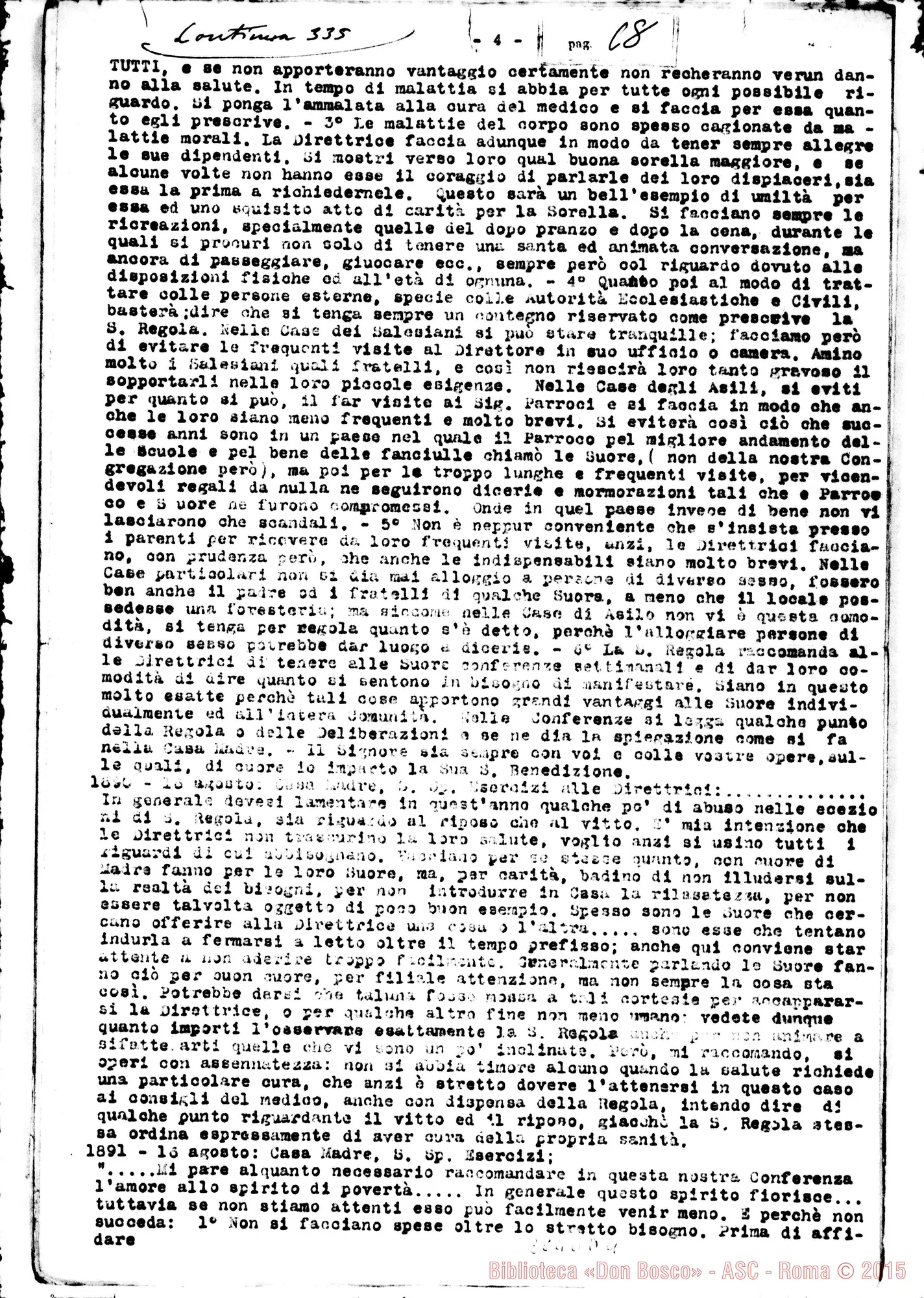 Fotogramma D 4 — FMA: Raccolta fatta da D. Amadei. Sunto di oltre 700 testimonianze di Suore. Copia dt.