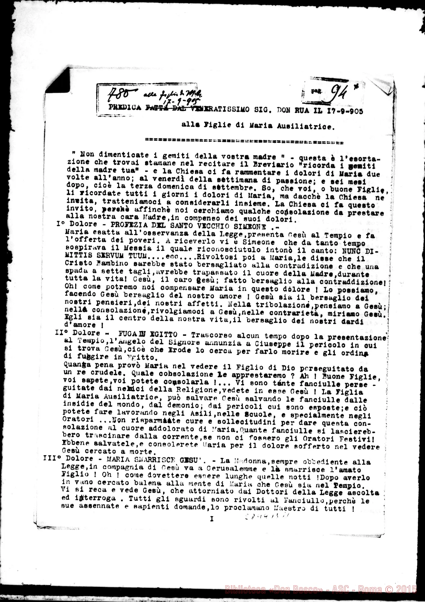 Fotogramma B 11 — FMA: Raccolta fatta da D. Amadei. Sunto di oltre 700 testimonianze di Suore. Copia dt.