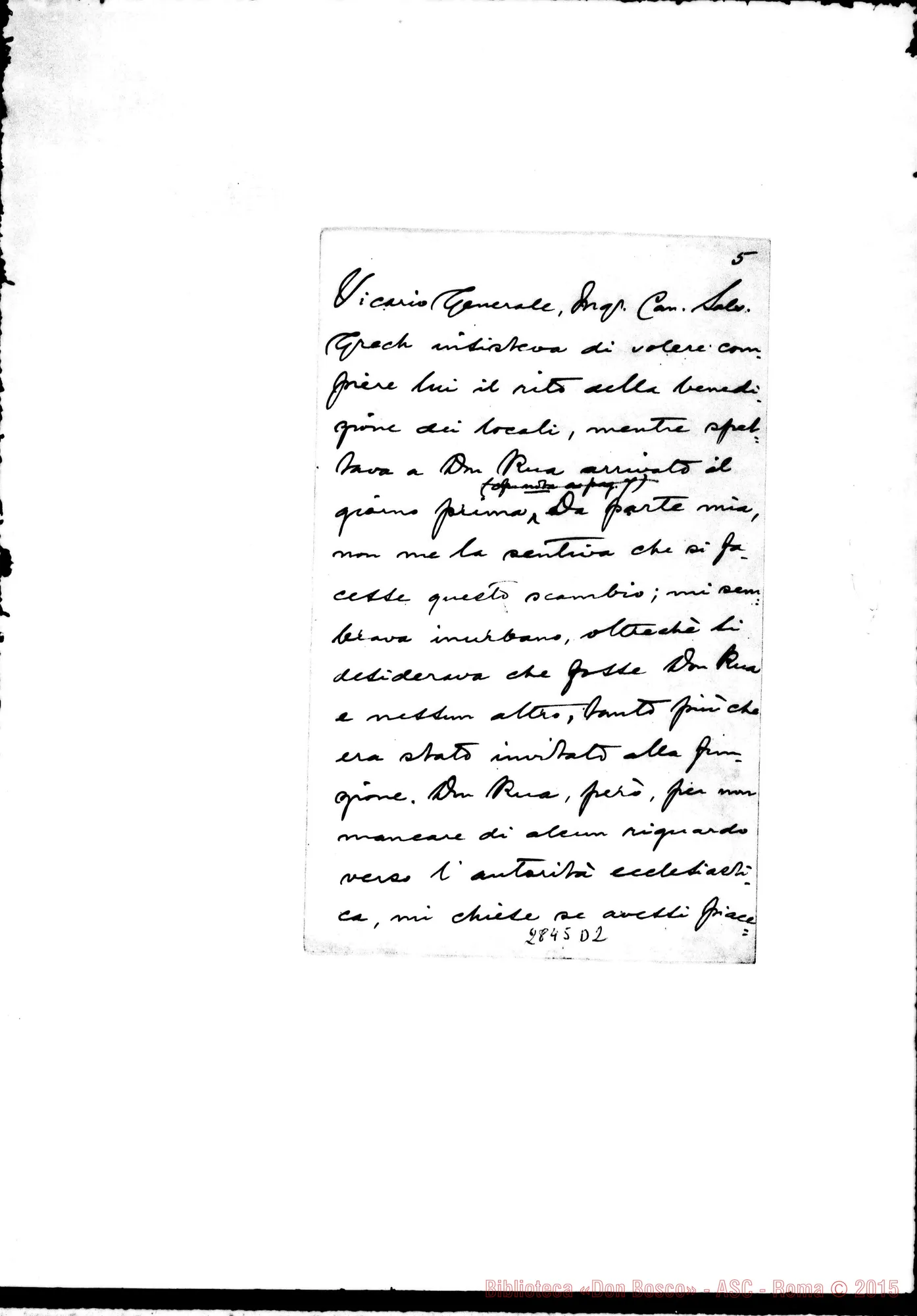 Fotogramma D 2 — Galea Alfonso Maria, sac.: Lettera A D. Amadei. Malta, 7-11-1921