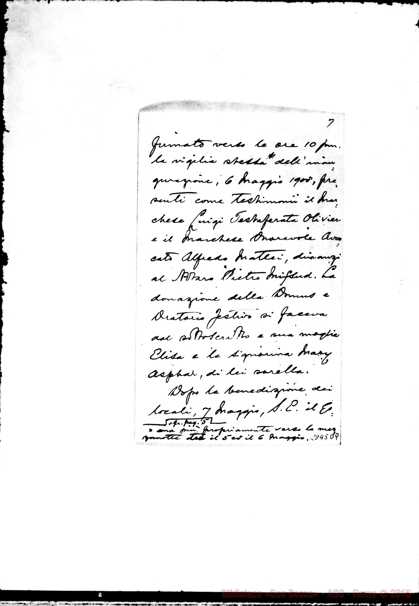 Fotogramma D 4 — Galea Alfonso Maria, sac.: Lettera A D. Amadei. Malta, 7-11-1921