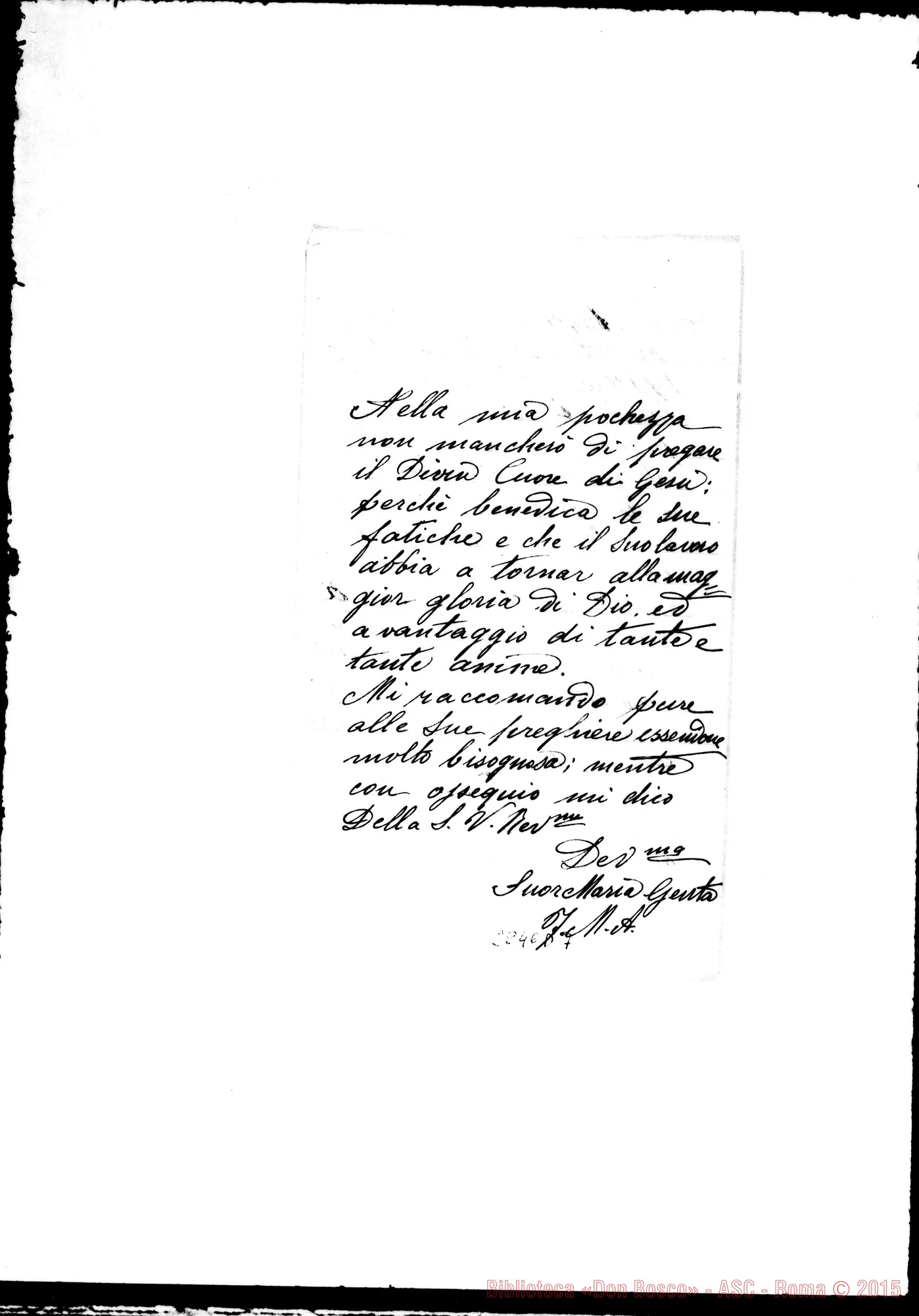 Fotogramma D 7 — Genta Maria, suora FMA: Lettera A D. Amadei. Mathi, 23-06-1931