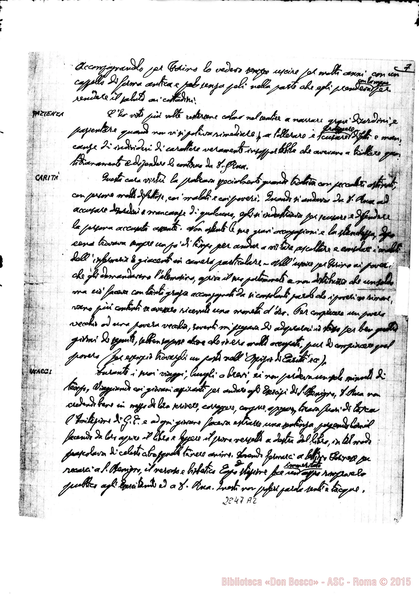 Fotogramma A 2 — Memorie biografiche spettanti il Rev.do D. Michele Rua