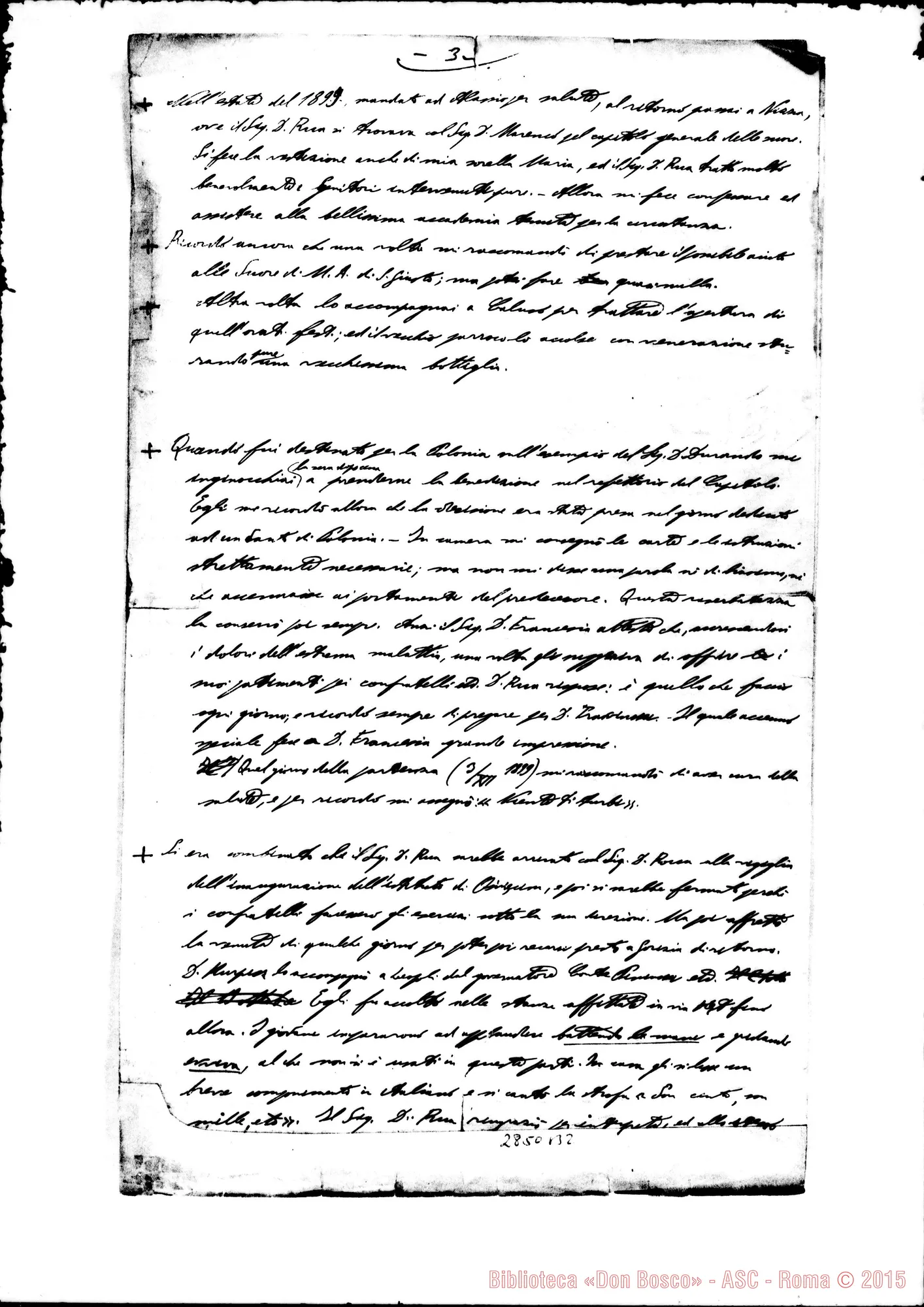 Fotogramma B 2 — Manassero Emmanuel, SDB: Domande di Don Amadei Ricordi personali relativi al compianto D. Rua