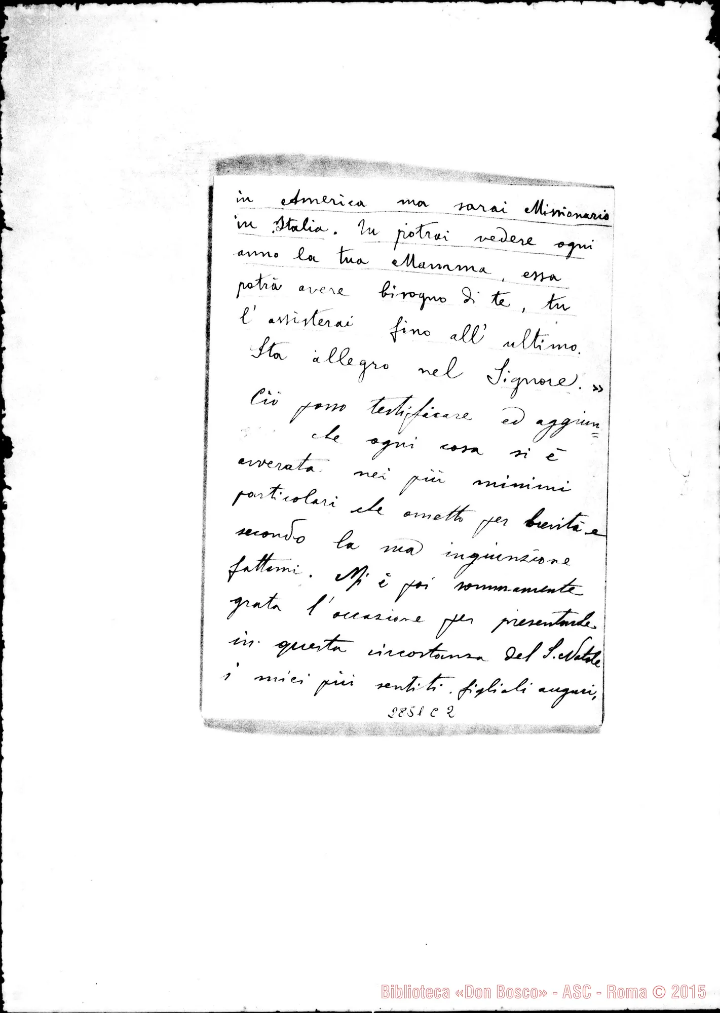 Fotogramma C 2 — Mezzetta Giuseppe, SDB: Lettera A Rev.mo Padre. Trieste, 24-12-1923