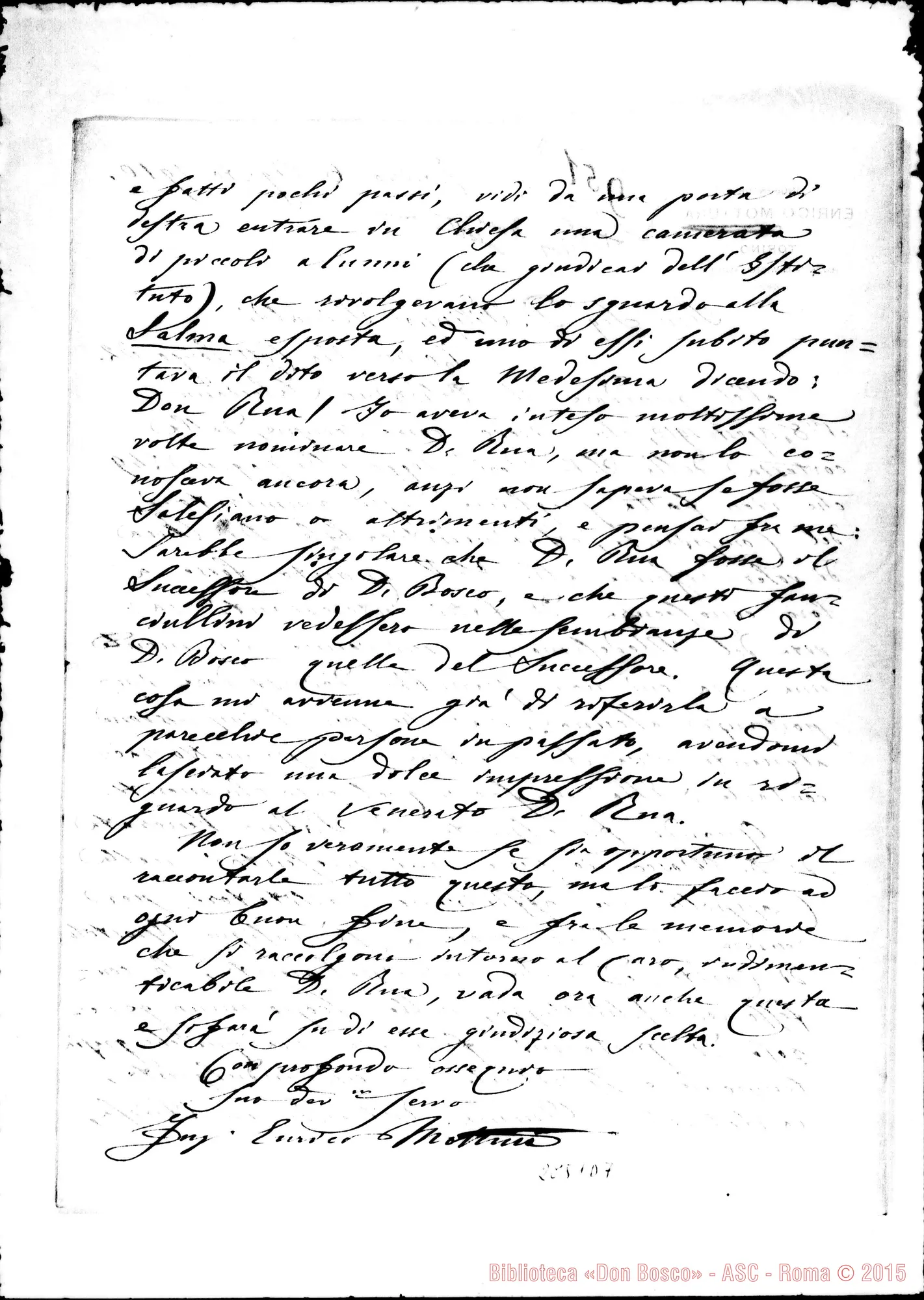 Fotogramma D 7 — Mottura Enrico, ingegnere: Lettera A D. Filippo Rinaldi. Torino, 6-08-1910