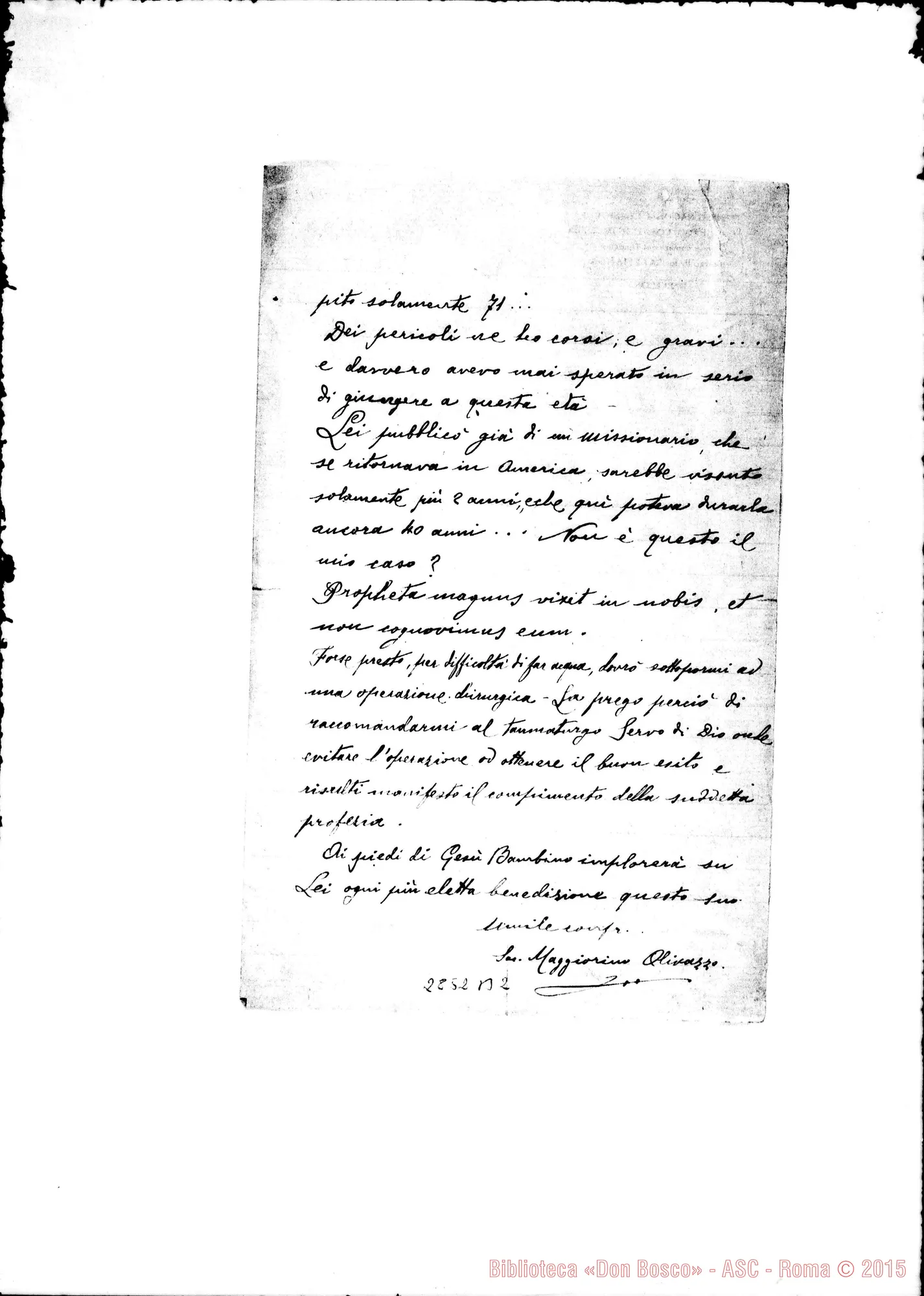 Fotogramma B 2 — Olivazzo Maggiorino, SDB: Memorie su D. Rua