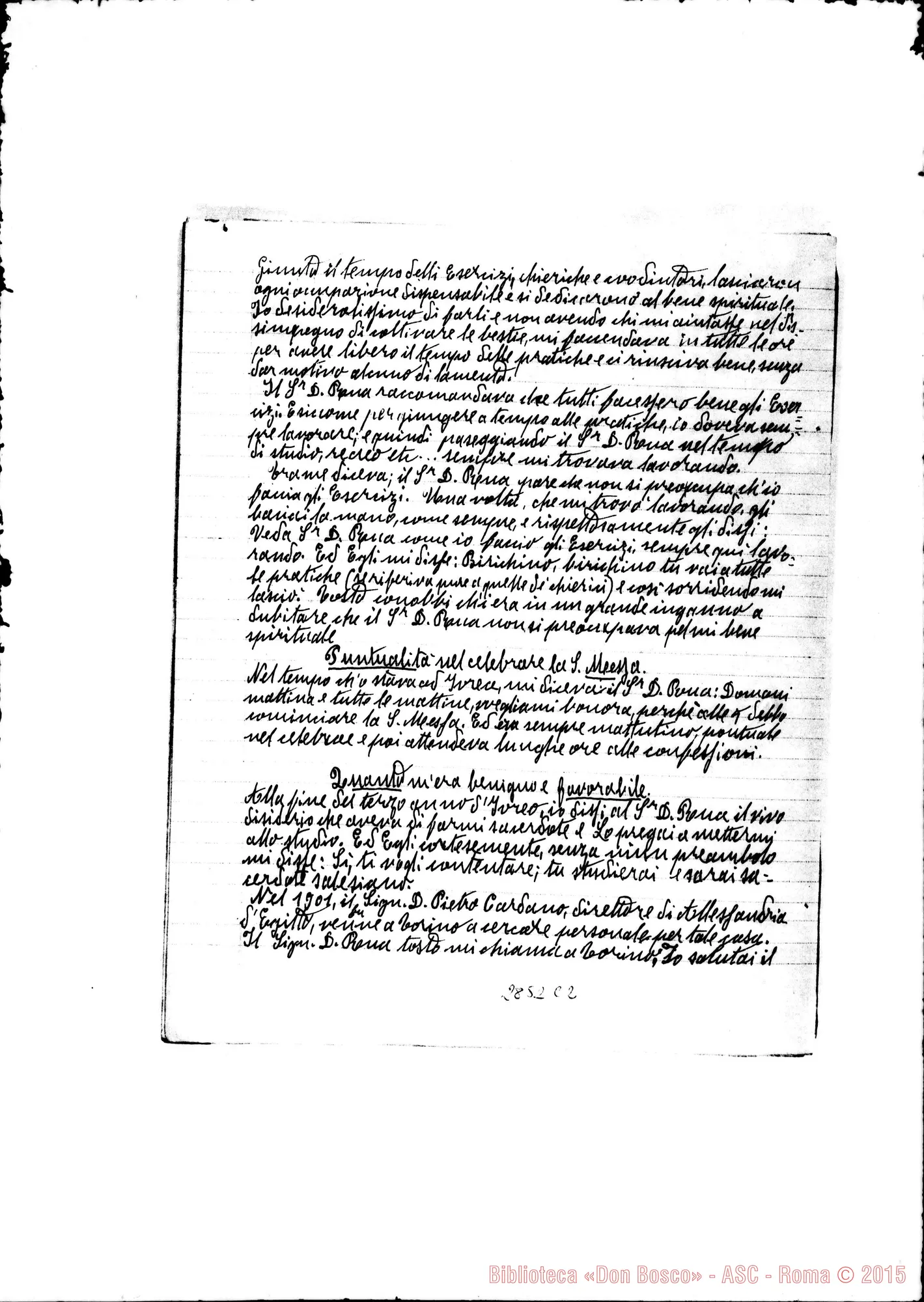 Fotogramma C 2 — Ortombina Paolo Maria, SDB: Lettera A D. Rinaldi: Ricordi di D. Rua
