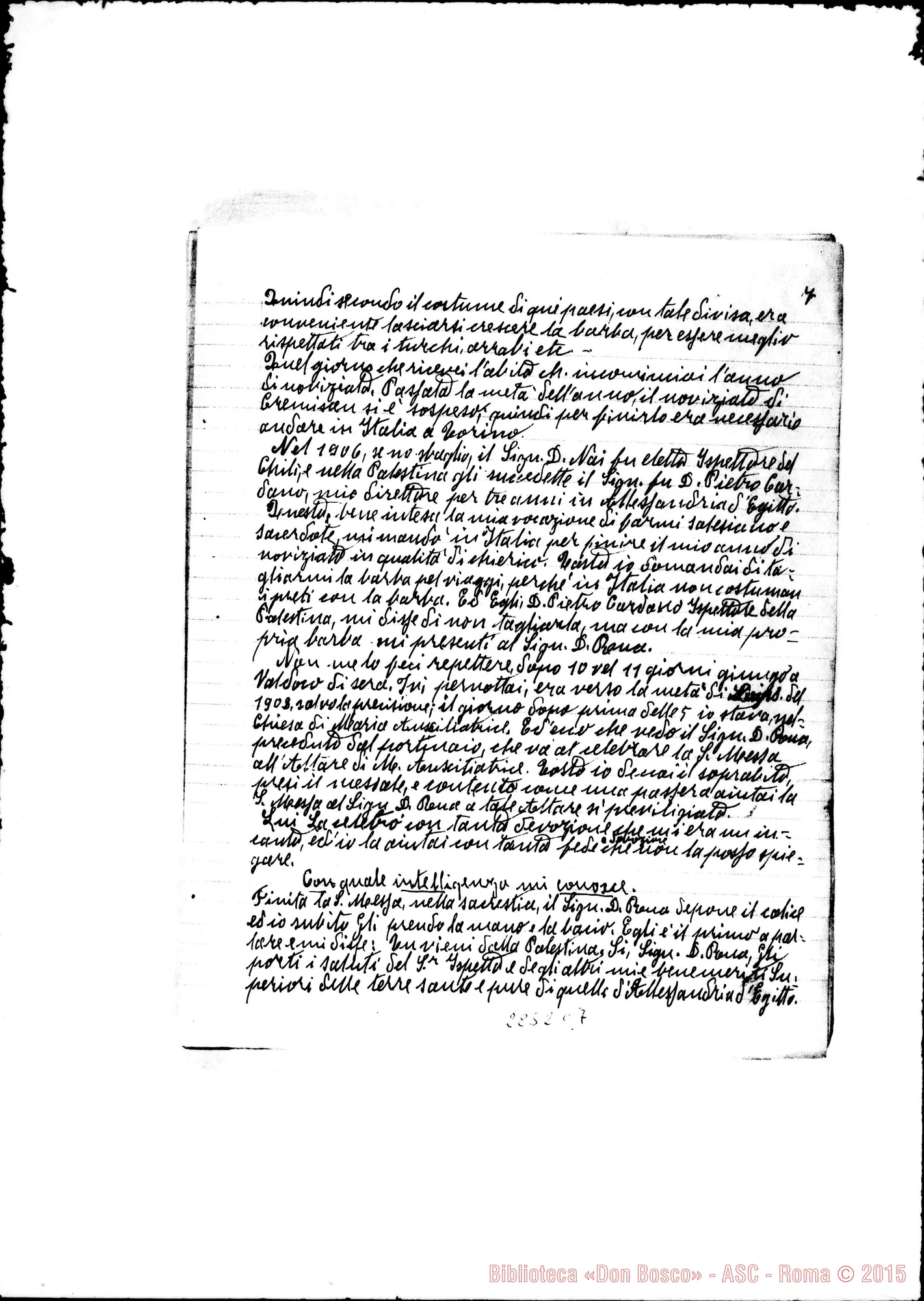 Fotogramma C 7 — Ortombina Paolo Maria, SDB: Lettera A D. Rinaldi: Ricordi di D. Rua
