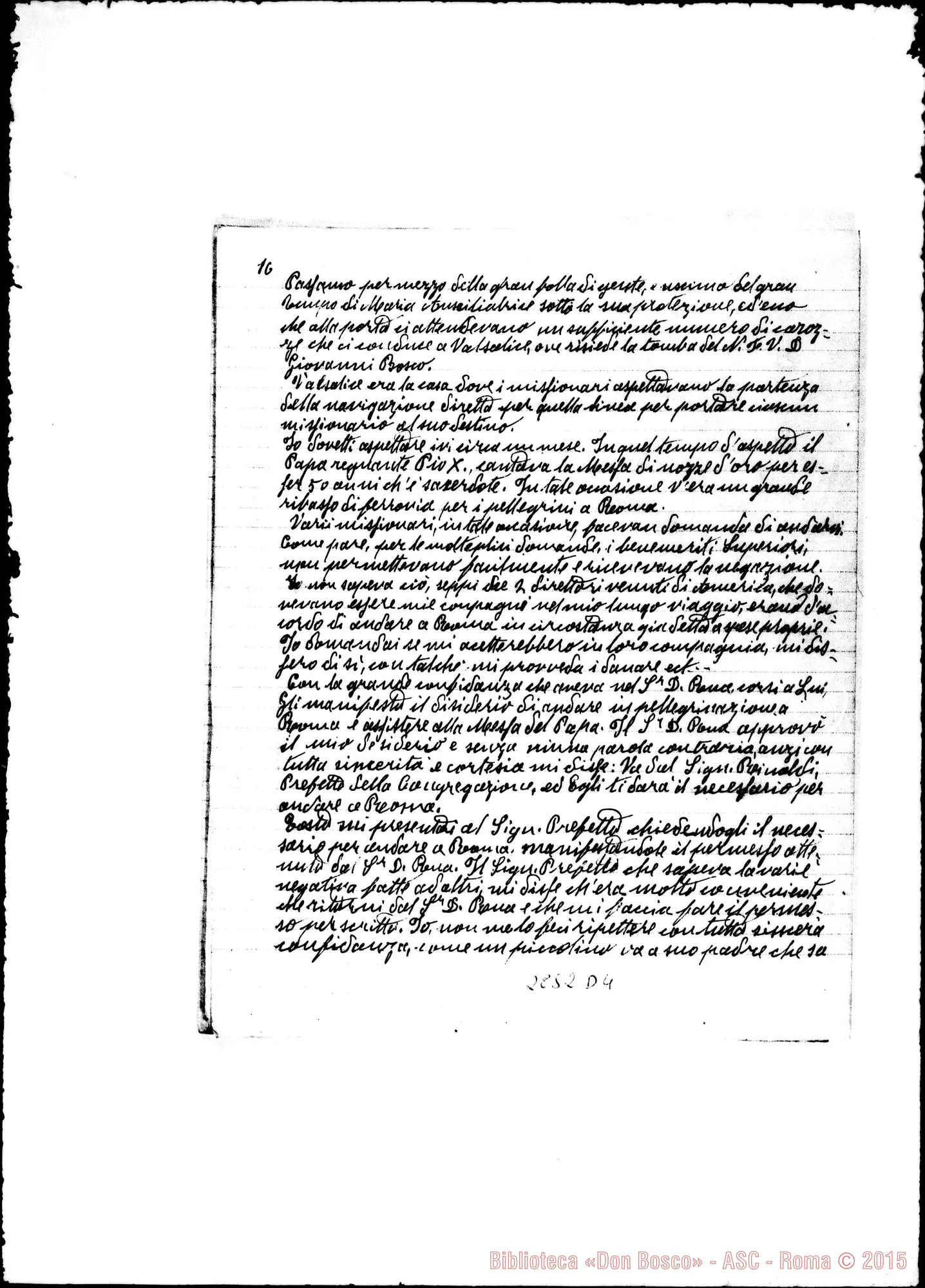Fotogramma D 4 — Ortombina Paolo Maria, SDB: Lettera A D. Rinaldi: Ricordi di D. Rua