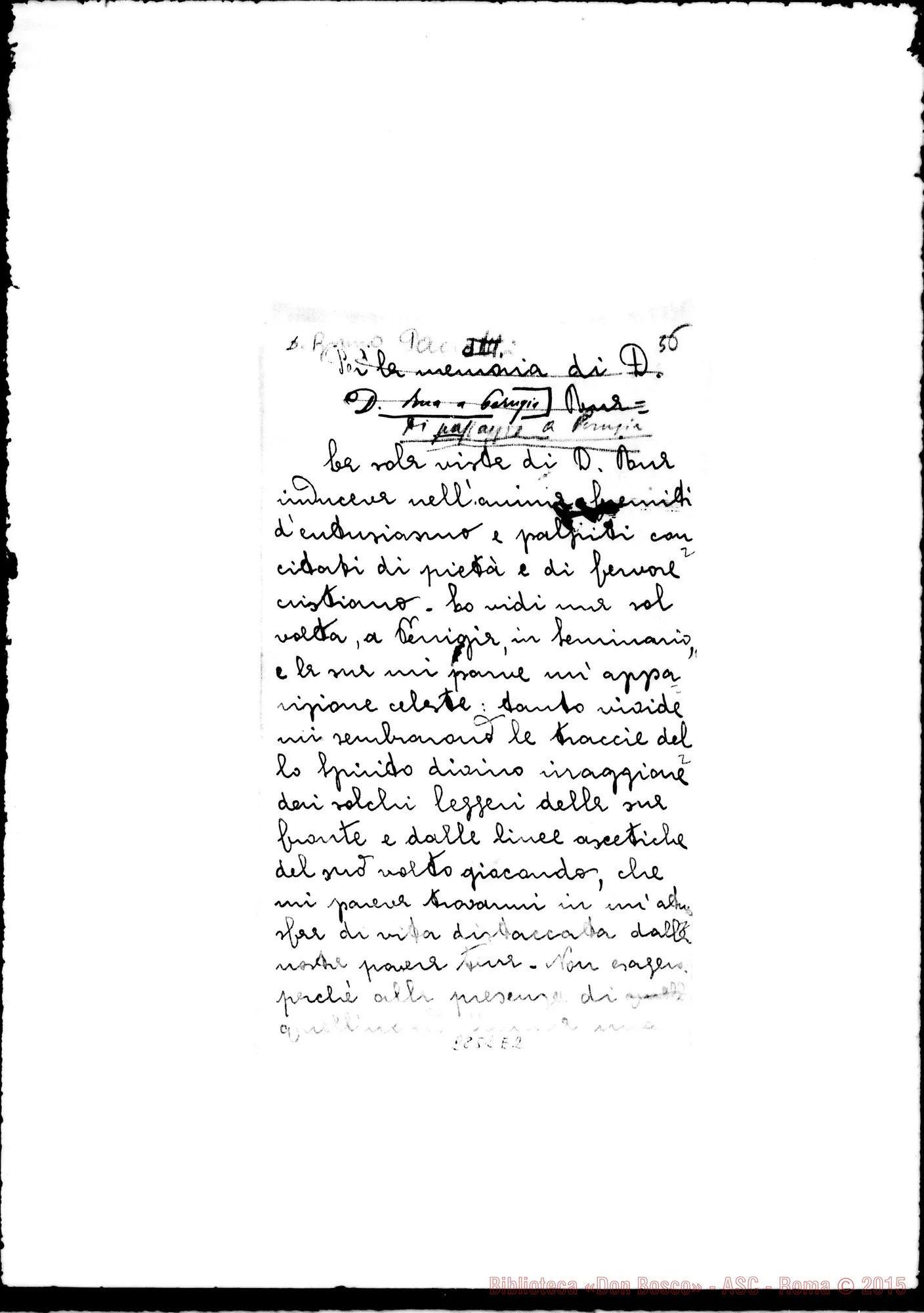 Fotogramma E 2 — Paciotti Bruno, prof.: «Don Rua A Perugia»