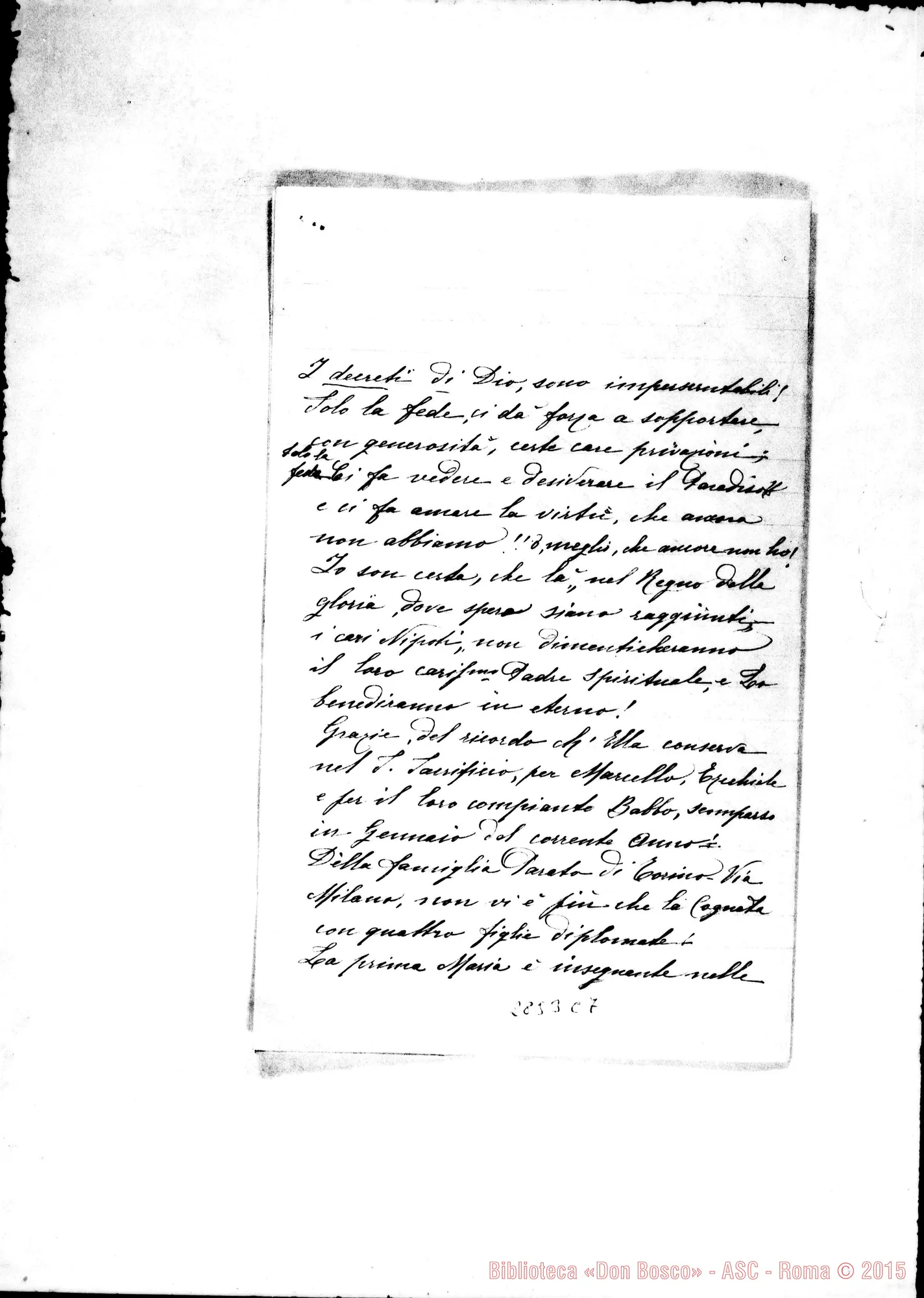 Fotogramma C 7 — Parato Onorata, suora, FMA: Lettera A D. Amadei. Crusinallo, 18-07-1933