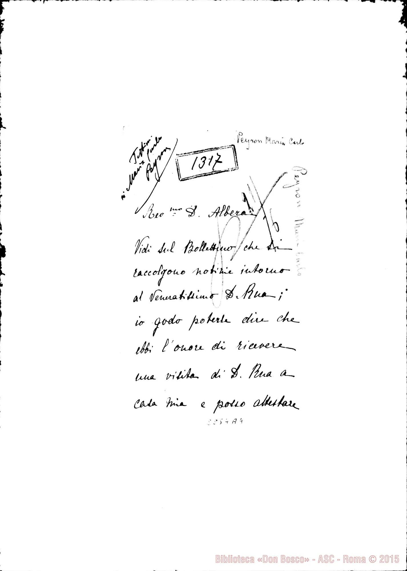 Fotogramma A 4 — Curio Peyron Maria: Lettera A D. Albera. 11-06-1918