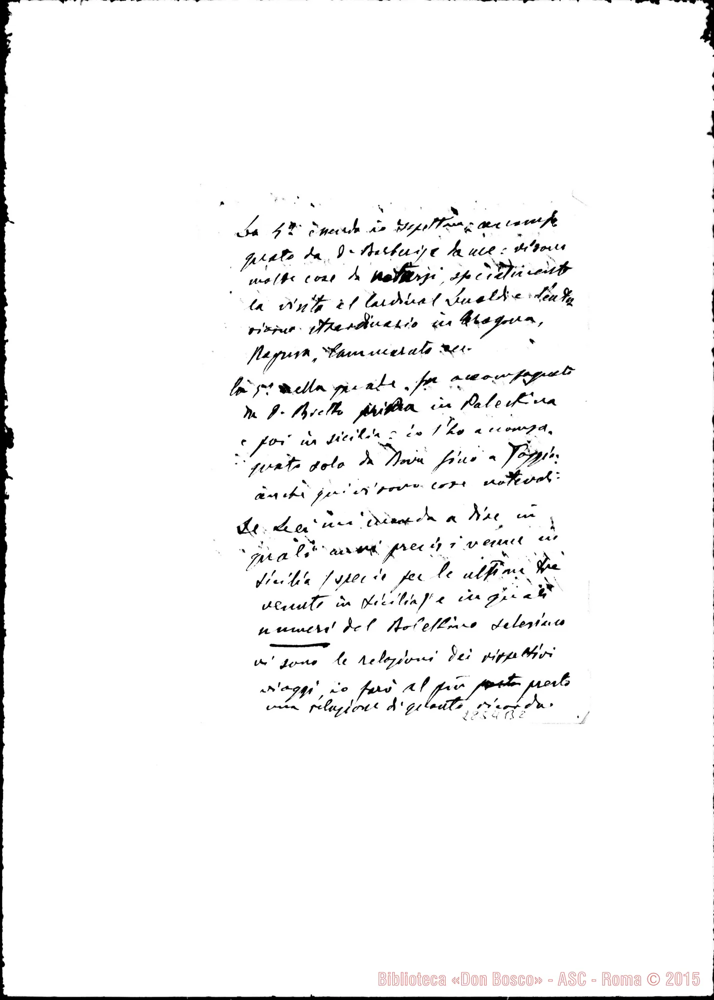 Fotogramma B 2 — Piccollo Francesco, SDB: Lettera A D. Amadei. Roma, 14-10-1920