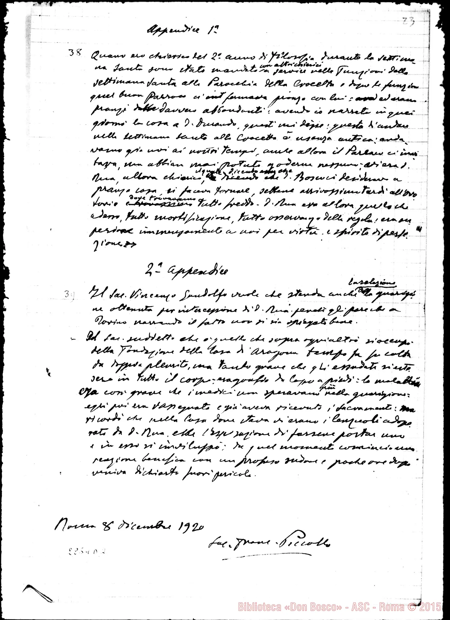 Fotogramma D 2 — Brevi appunti E memorie sulla vita di D. Rua