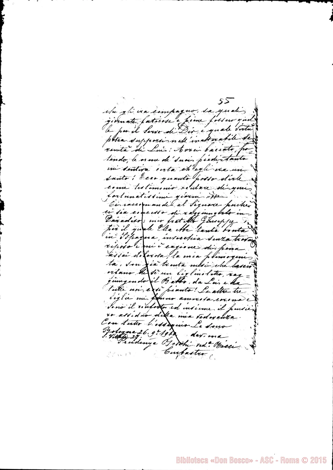 Fotogramma B 2 — Ricci, vedova: Lettera A D. Rinaldi