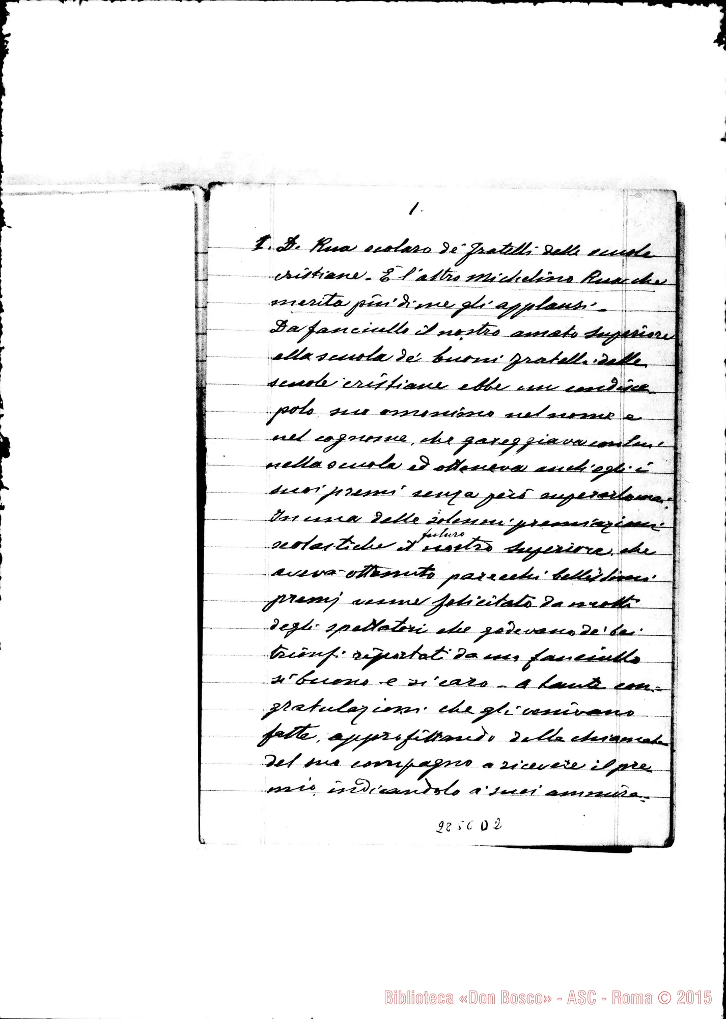 Fotogramma D 2 — Rinetti Giuseppe, SDB: «Memorie biografiche di D. Rua»
