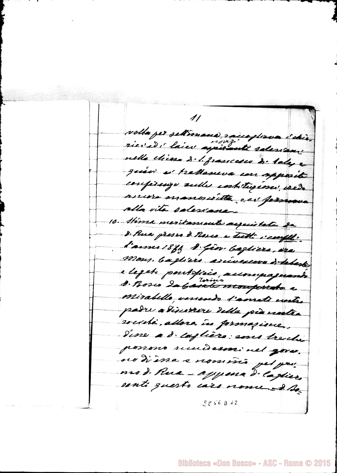 Fotogramma D 12 — Rinetti Giuseppe, SDB: «Memorie biografiche di D. Rua»