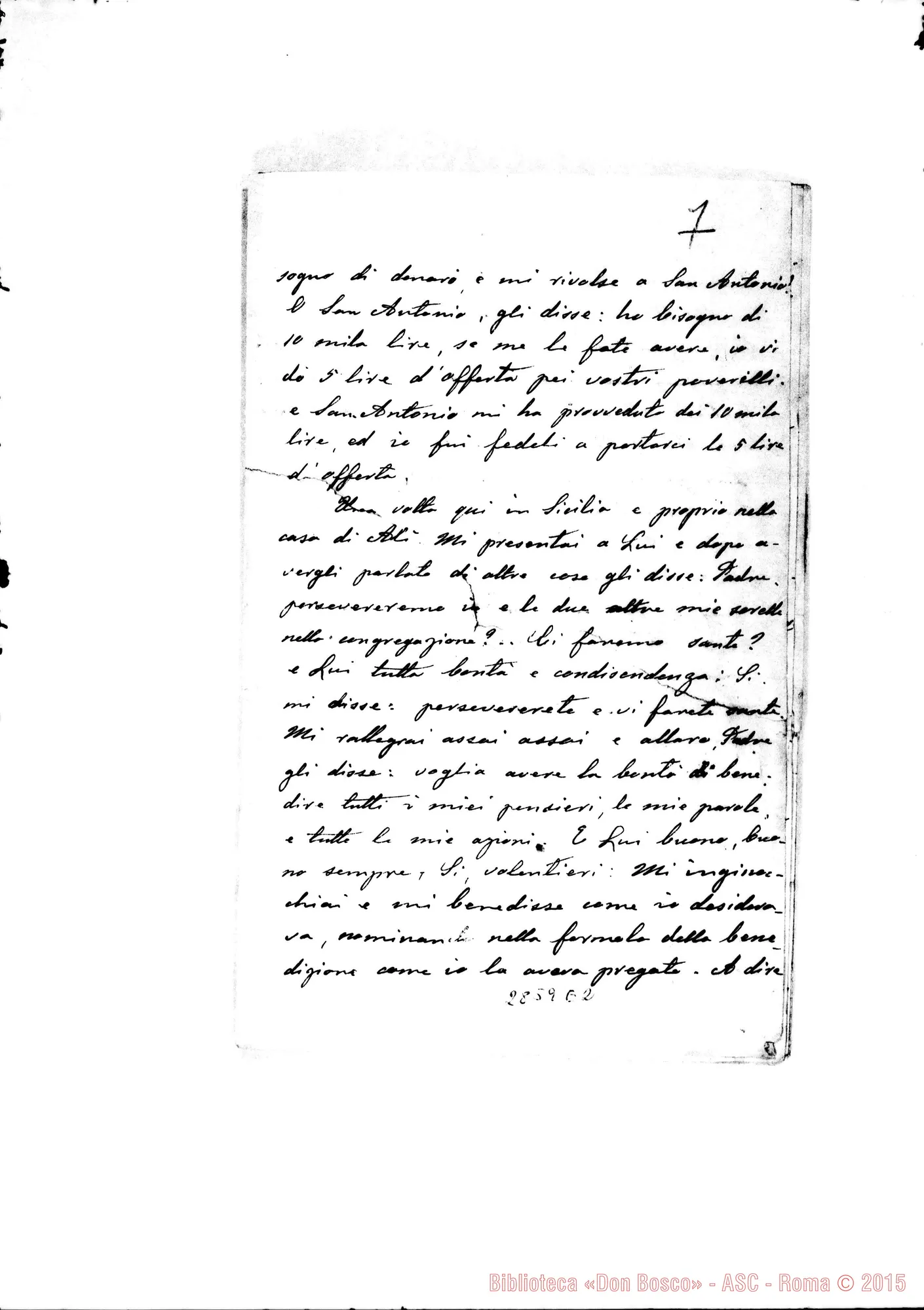 Fotogramma E 2 — Memorie del Venerato Sig. D. Rua