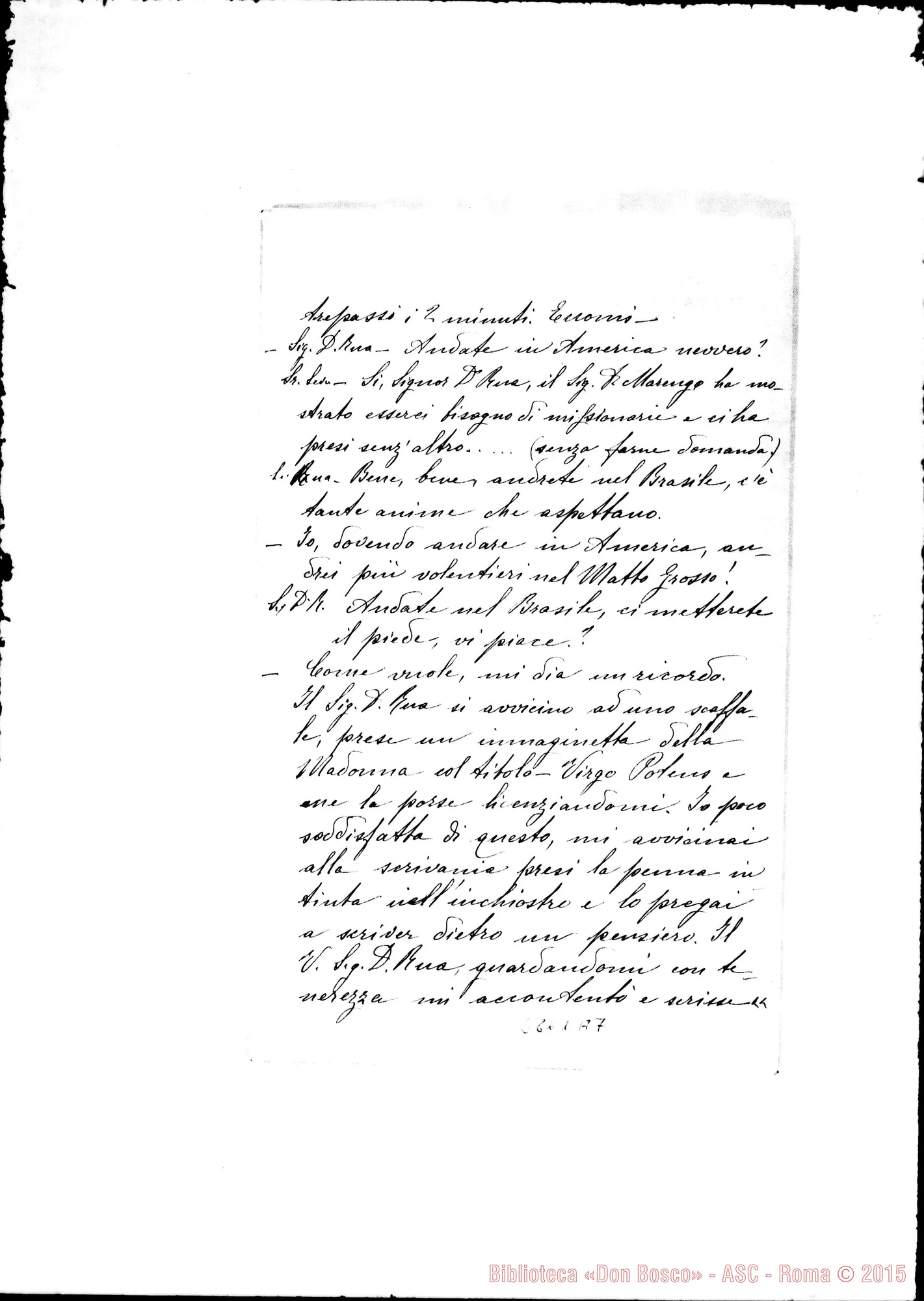 Fotogramma A 7 — Severino Antonietta, suora FMA: Lettera A D. Amadei. S. Cataldo, 7-06-1933