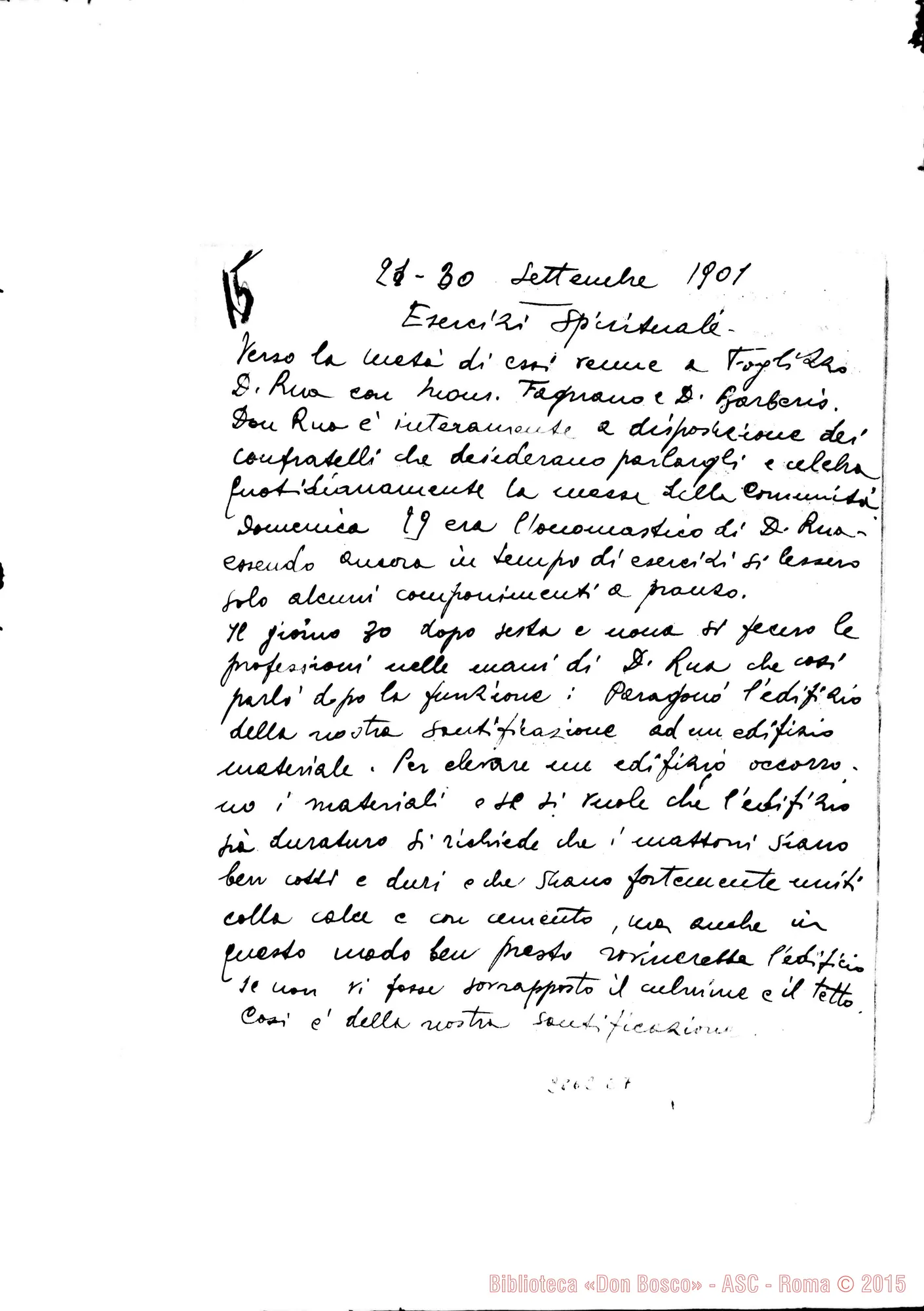 Fotogramma E 7 — Terrone Luigi, SDB: Cenni su D. Rua