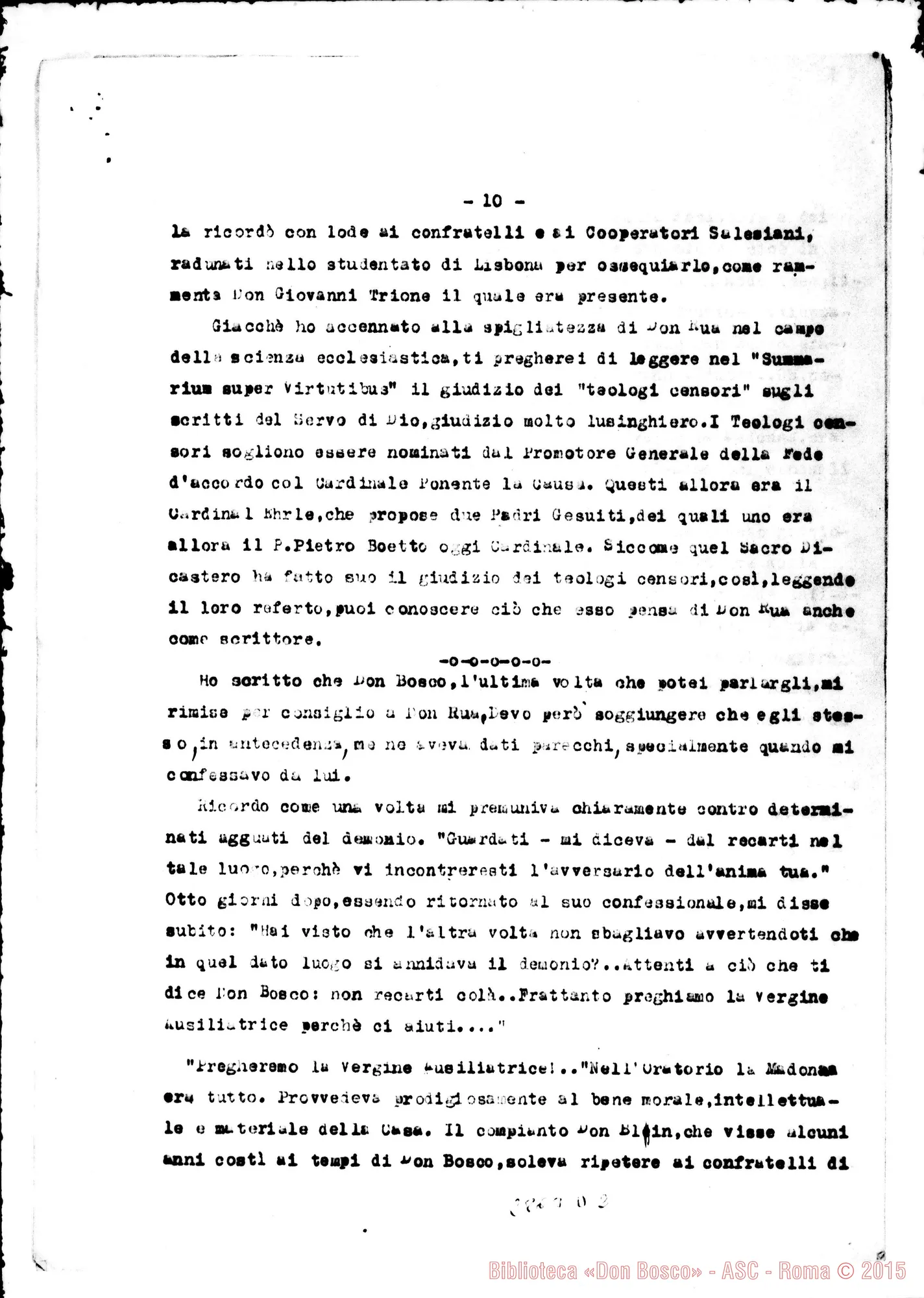 Fotogramma D 2 — Tomasetti Francesco, SDB: Lettera A D. Ceria, su D. Rua