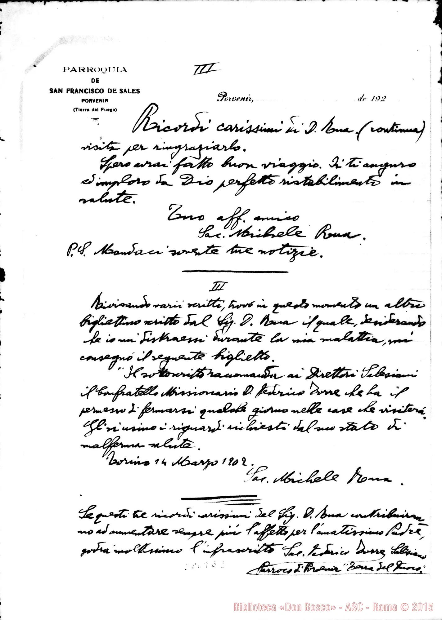 Fotogramma E 2 — Torre Federico, SDB: Ricordi carissimi di D. Rua