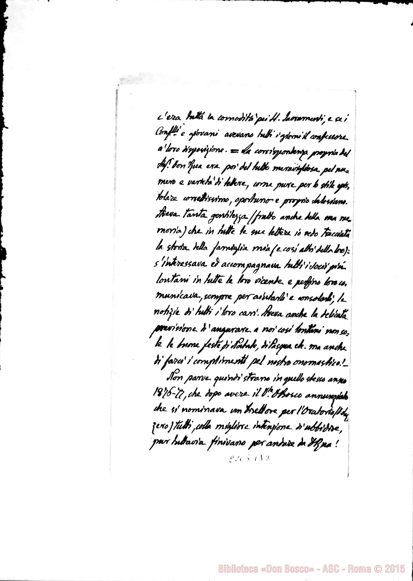 Fotogramma B 2 — Relazione sopra le cose edificanti che conobbi nel Rev.mo Sig. Don Rua
