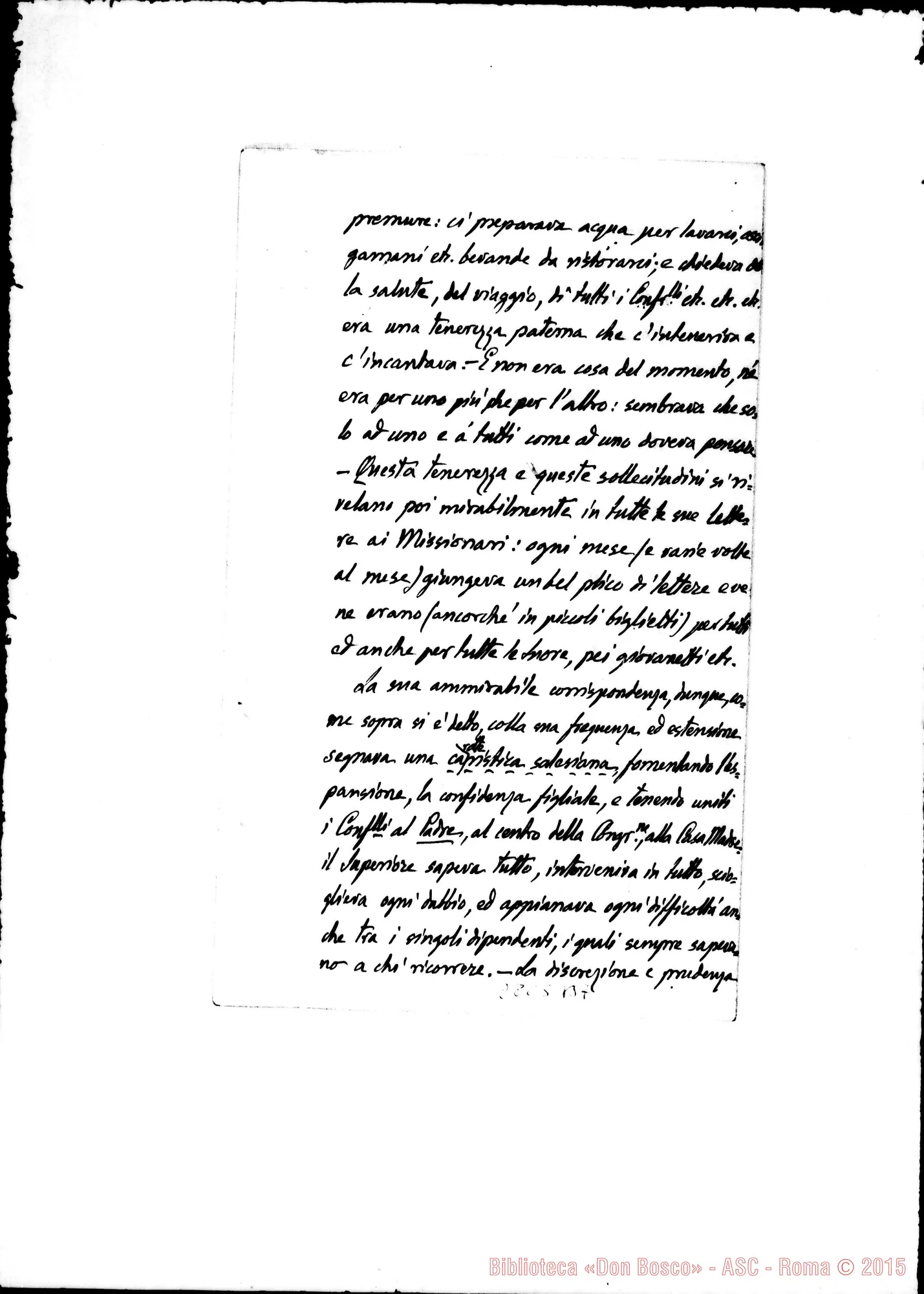 Fotogramma B 7 — Relazione sopra le cose edificanti che conobbi nel Rev.mo Sig. Don Rua