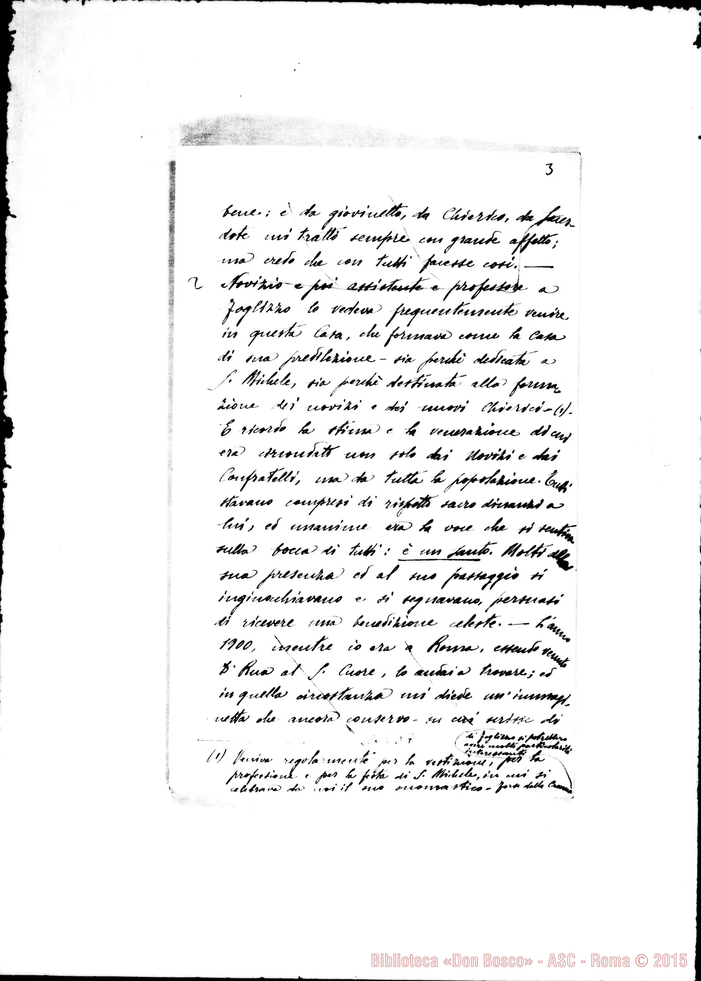 Fotogramma D 7 — Vismara Eusebio, SDB: Lettera A D. Amadei. Foglizzo, 16-11-1921