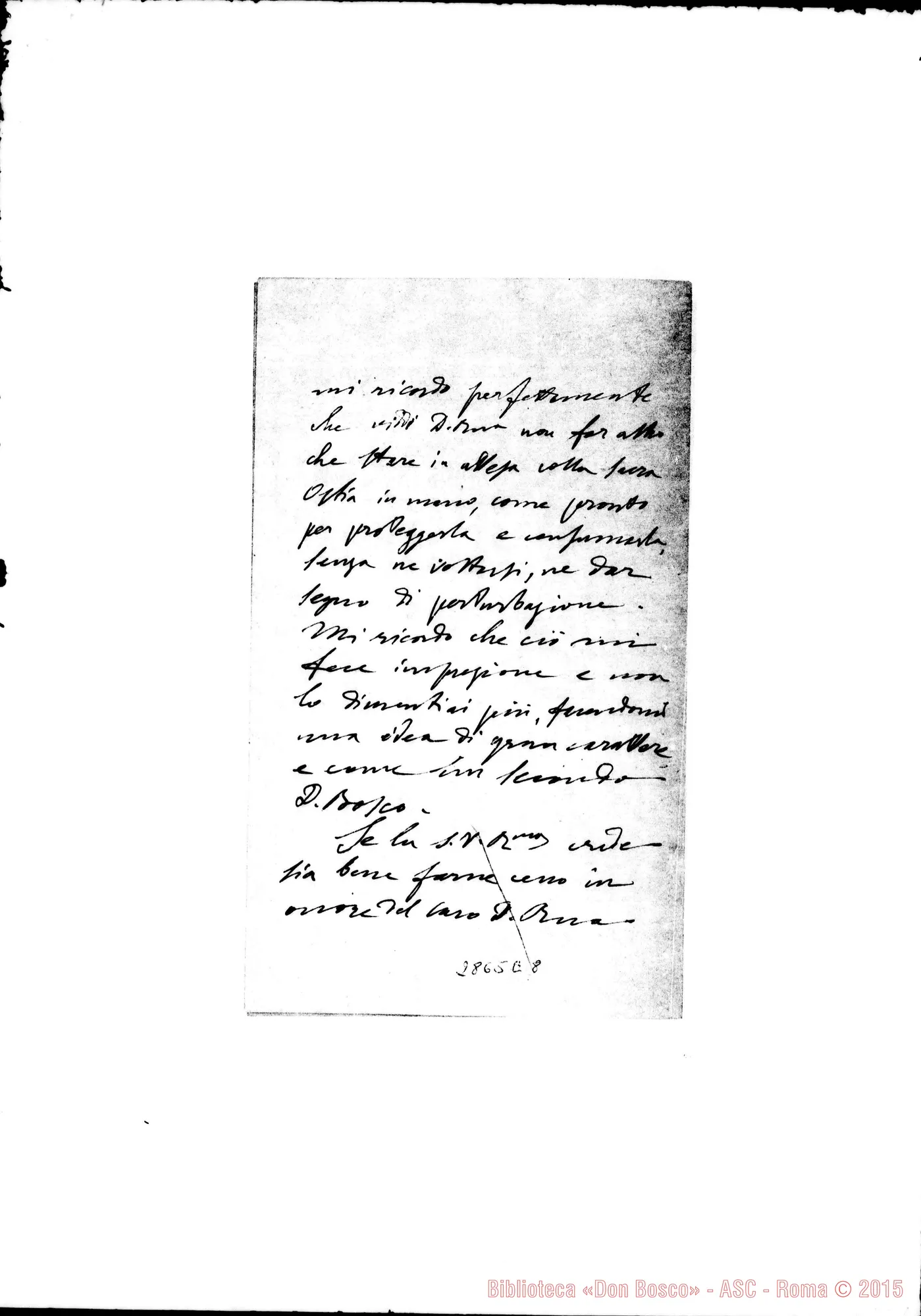 Fotogramma E 8 — Zanetti Giuseppe: Lettera A D. Albera. Torino, 23-02-1917