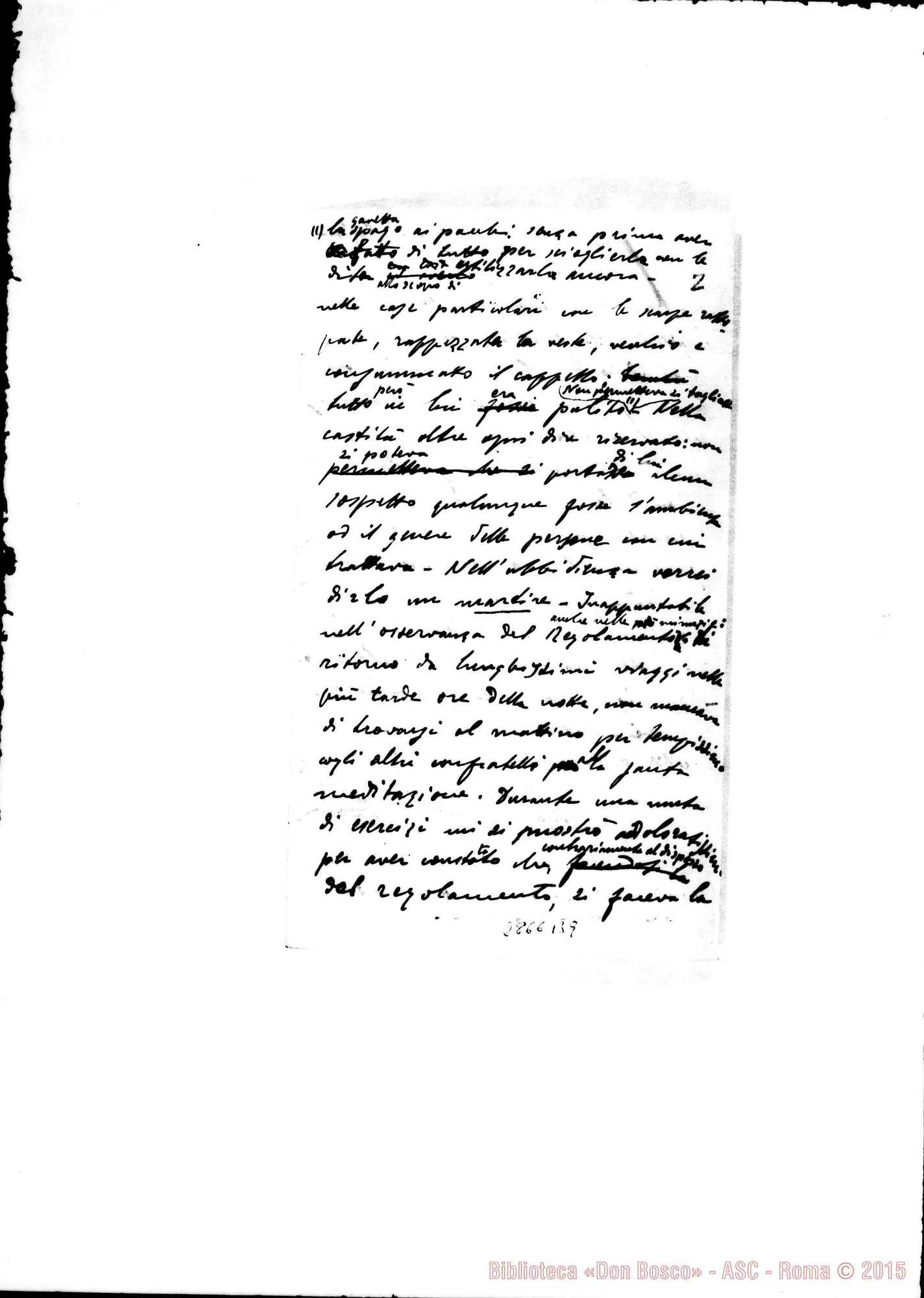 Fotogramma B 9 — Zolin Giovanni, SDB: Per D. Rua, relazione