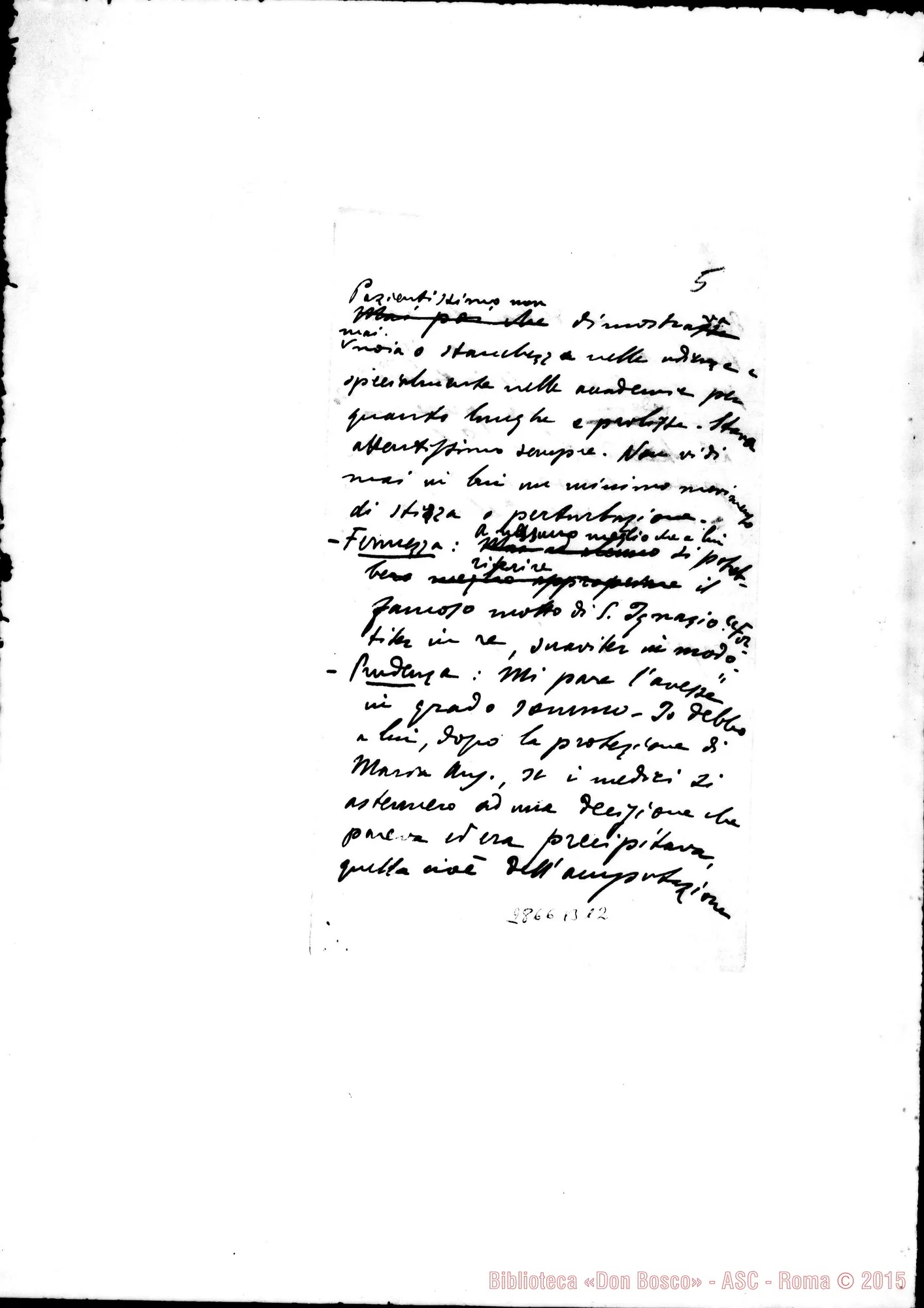 Fotogramma B 12 — Zolin Giovanni, SDB: Per D. Rua, relazione