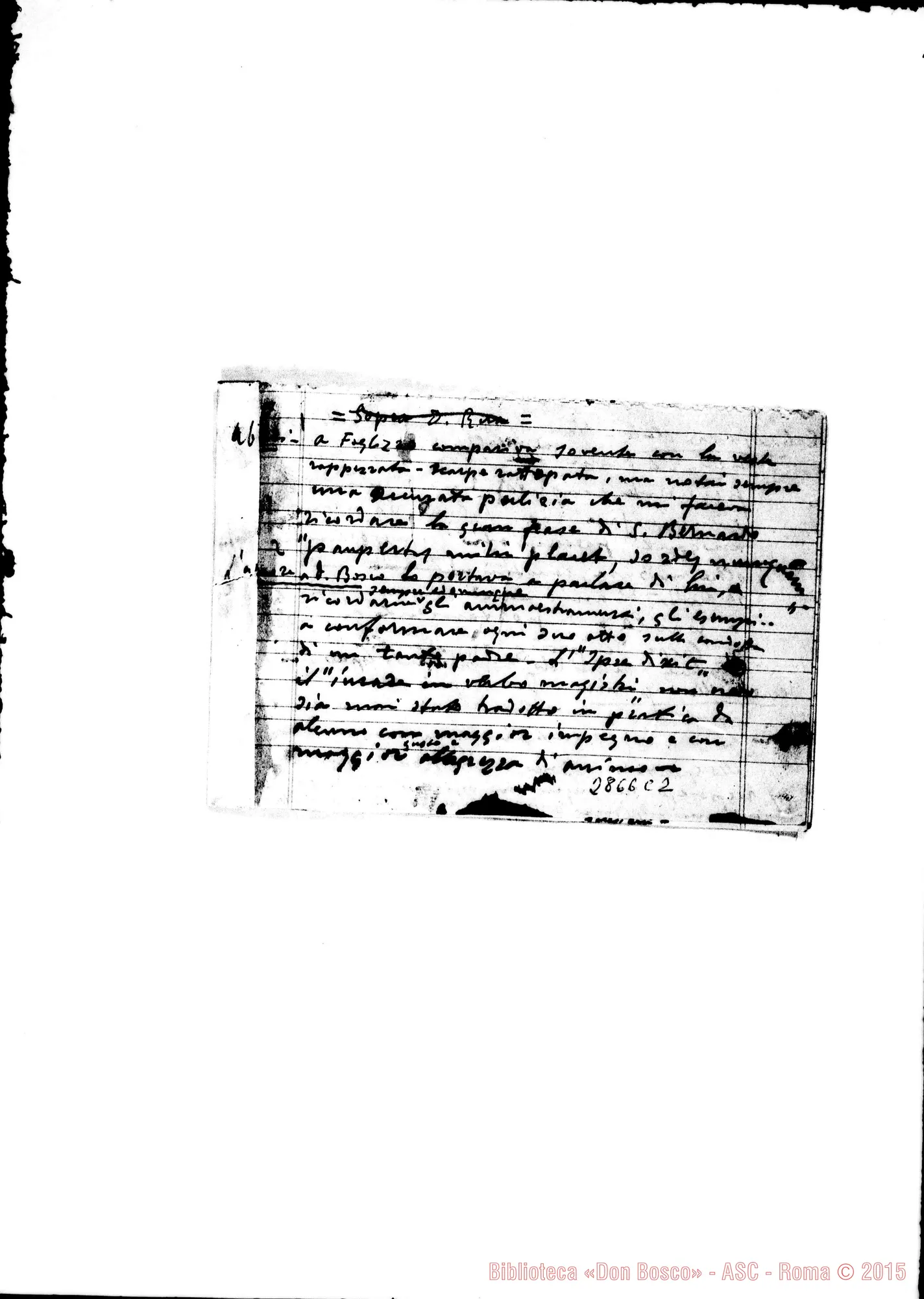 Fotogramma C 2 — Sopra D. Rua