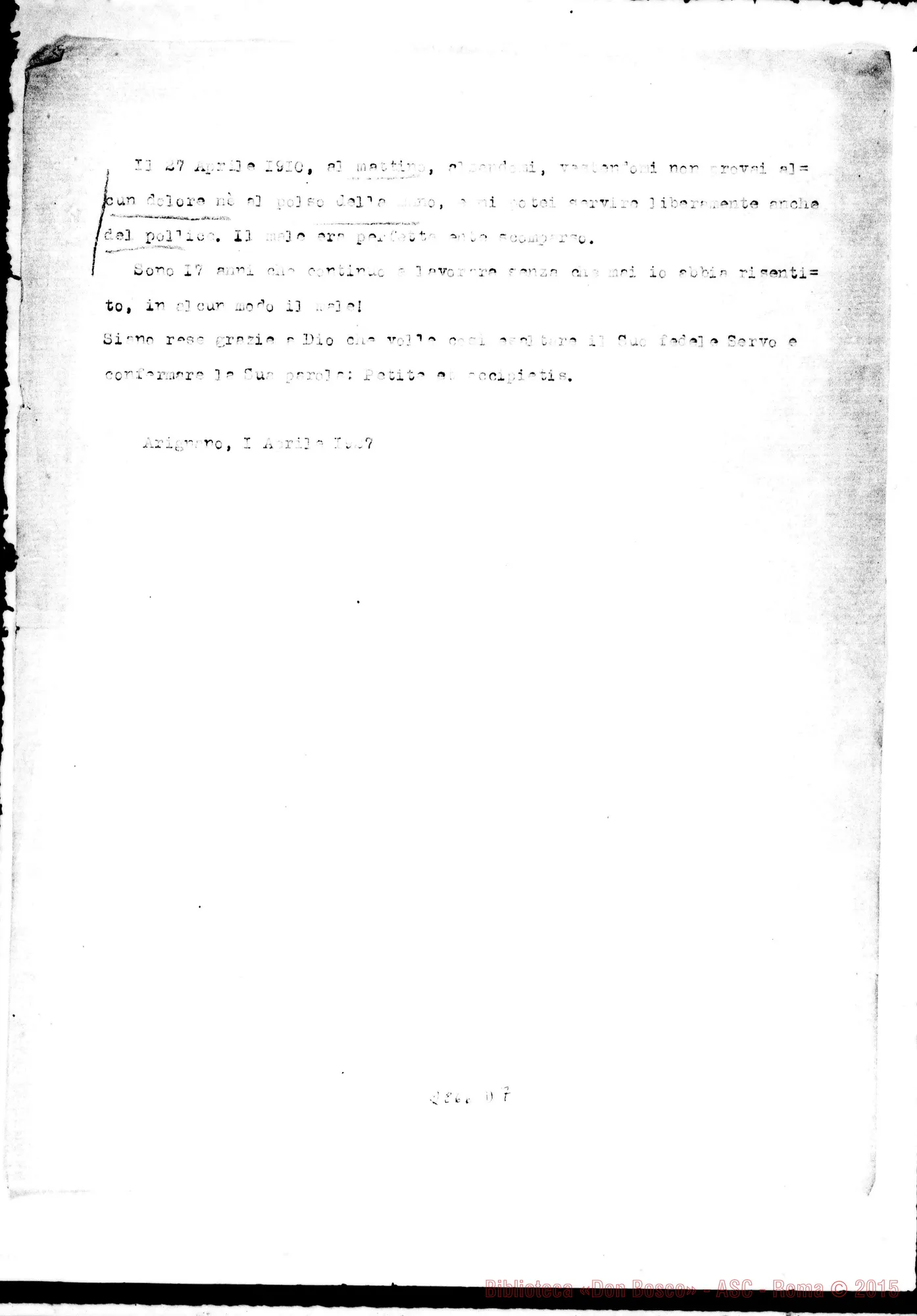 Fotogramma D 7 — N.N.: Pompa che cade sulle braccia. Da Arignano