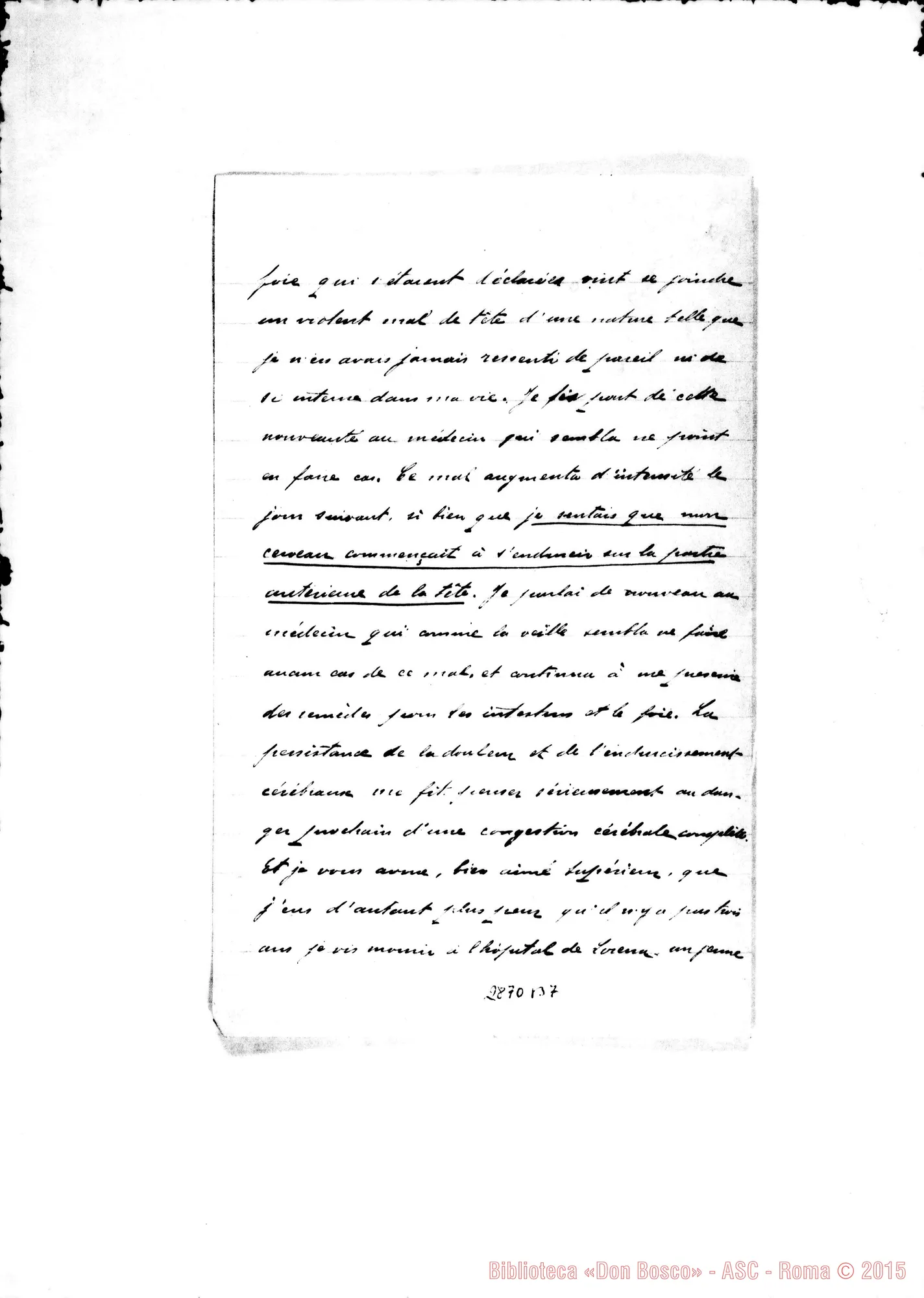 Fotogramma B 7 — Rivière Frédéric, SDB: Guarigione con il crocifisso missionario benedetto da D. Rua, Cfr. anche 2.858 E 3…