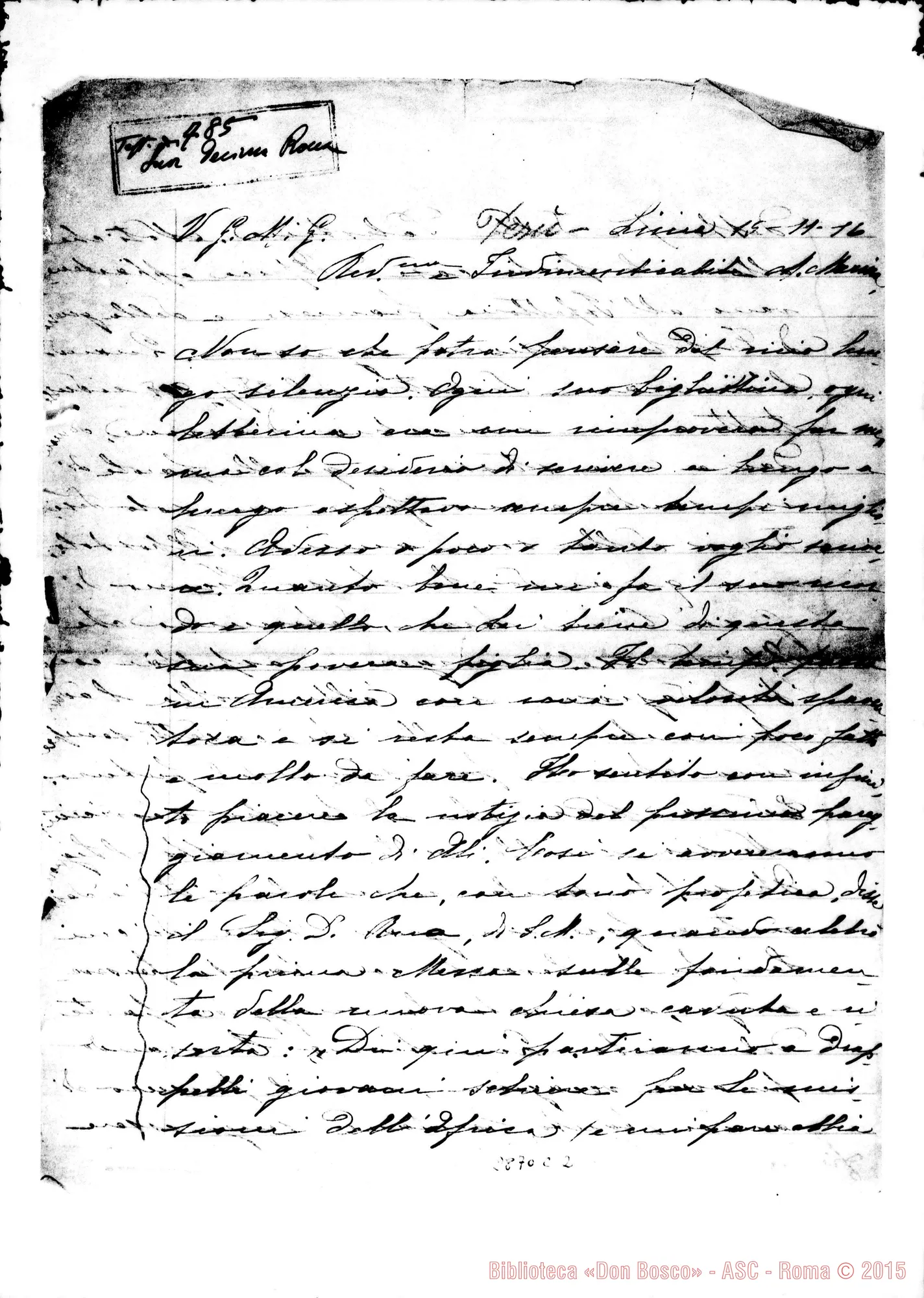 Fotogramma C 2 — Rocca Decima, suora FMA: «Di qui partiranno A drappelli giovani schiere per le missioni dell’Africa». Cfr. anche 2.859 C9