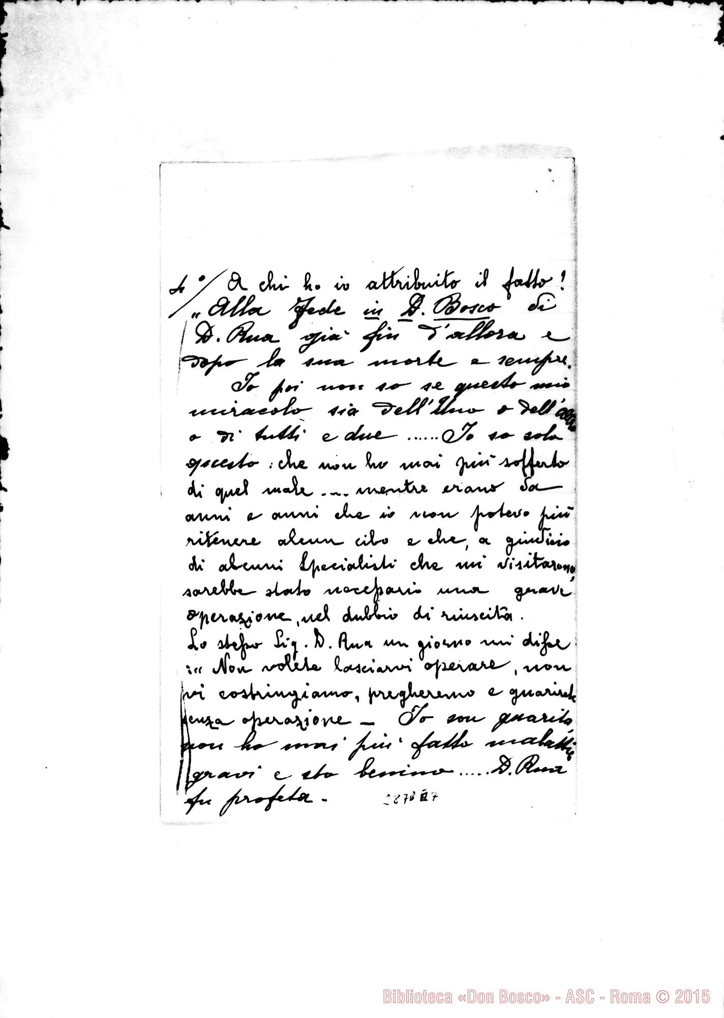 Fotogramma E 7 — Lettera di Sr. Sorbone A D. Amadei nel 1929