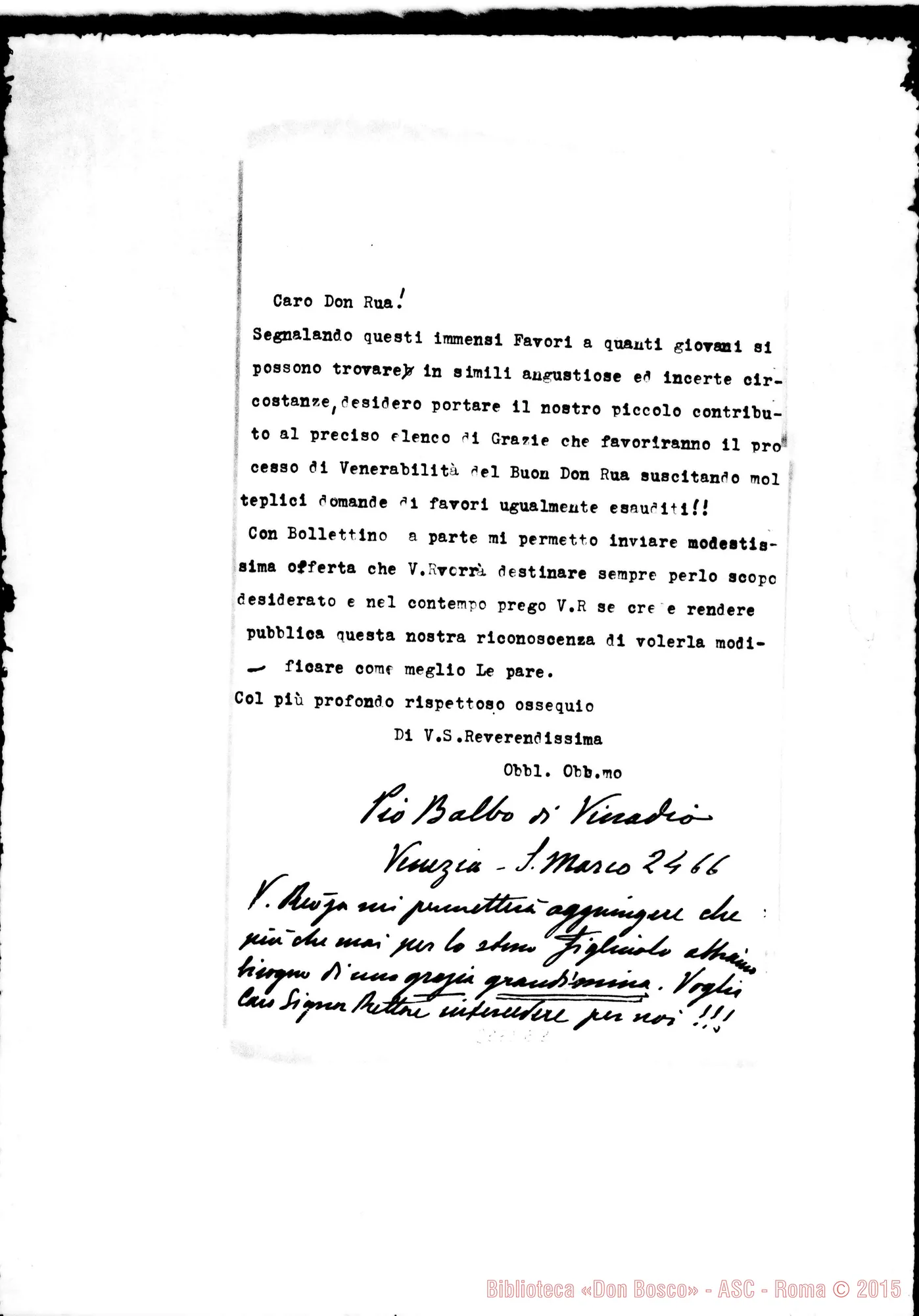 Fotogramma E 8 — Balbo Pio, di Vinadio: Deve affrontare esami di Stato. Venezia