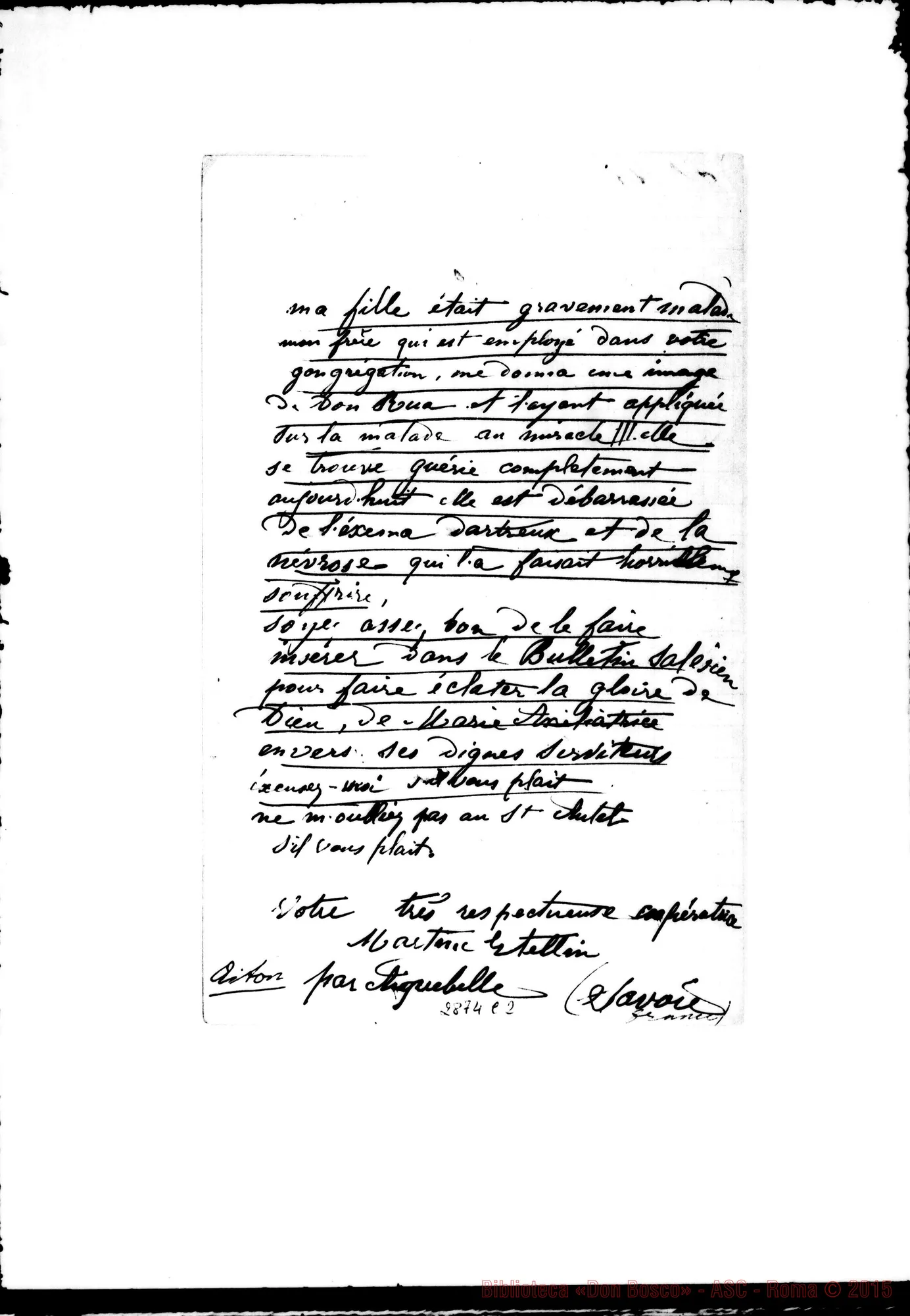 Fotogramma C 2 — Etellin Martine: Guarita al contatto di una immaginetta di D. Rua. Aiton